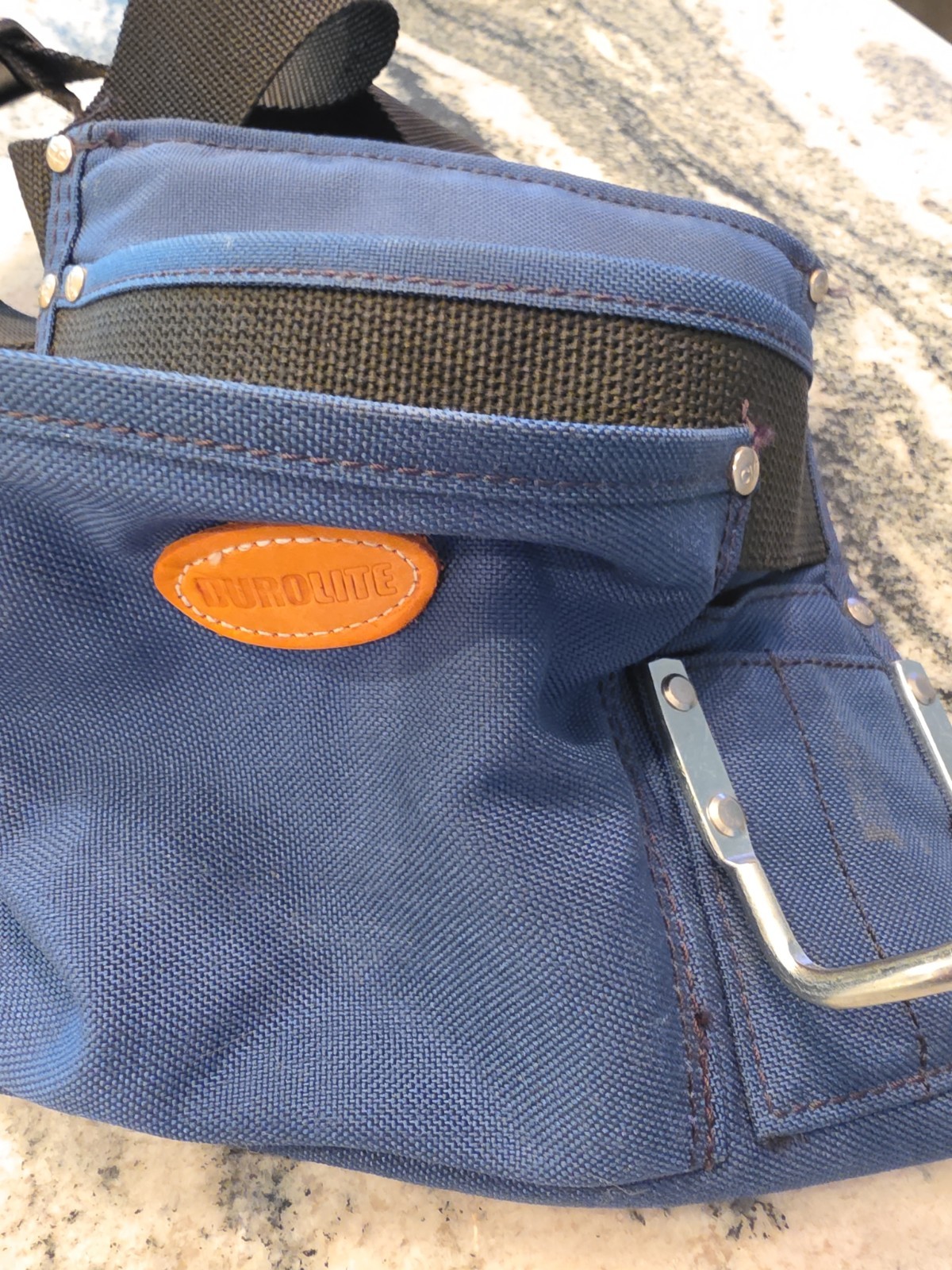 DuroLite Canvas Tool Belt Pouch Multi-Pocket Blue Work Apron – Excellent…
