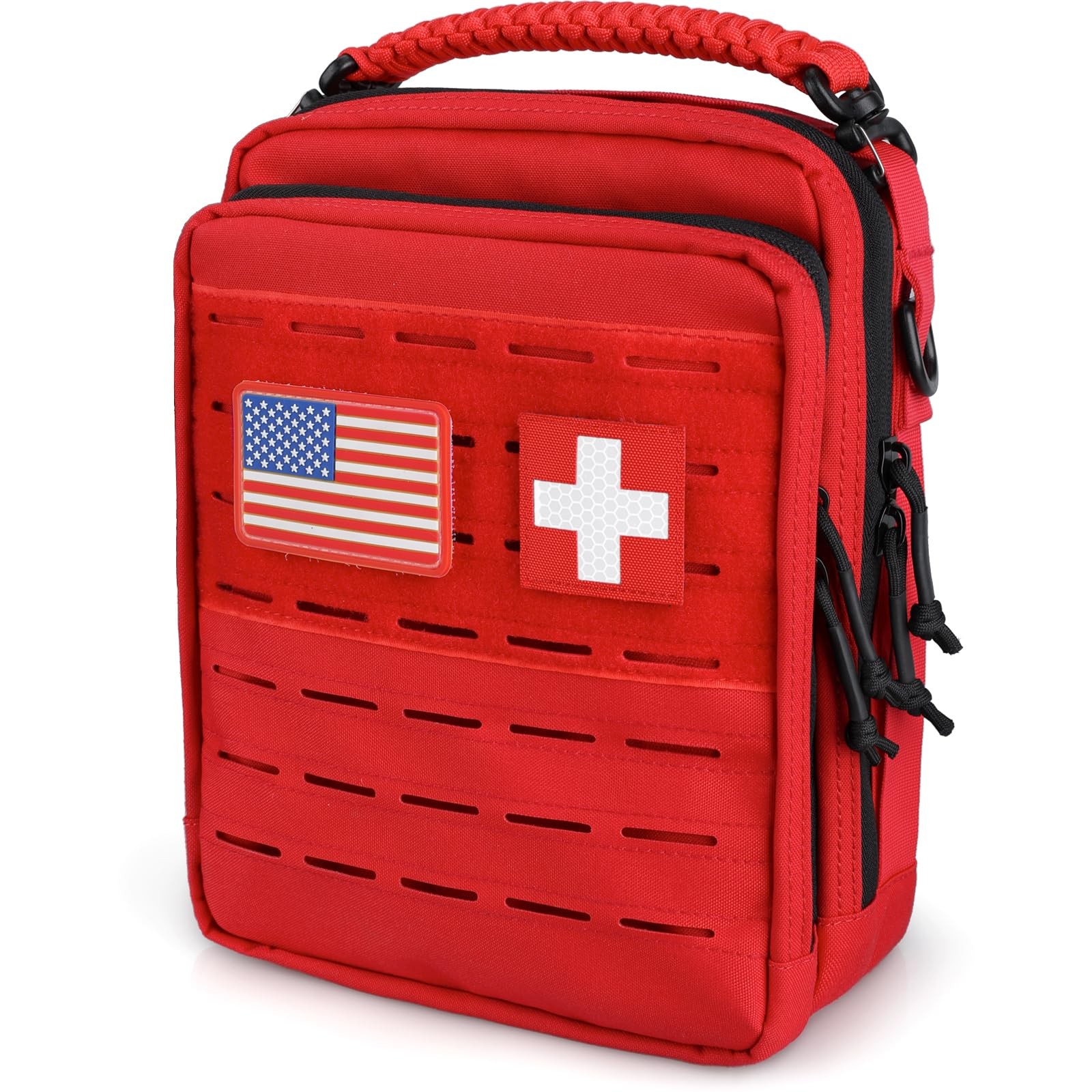 Tactical Molle Admin Organizer, Utility EDC Modular Tool Pouch of Red