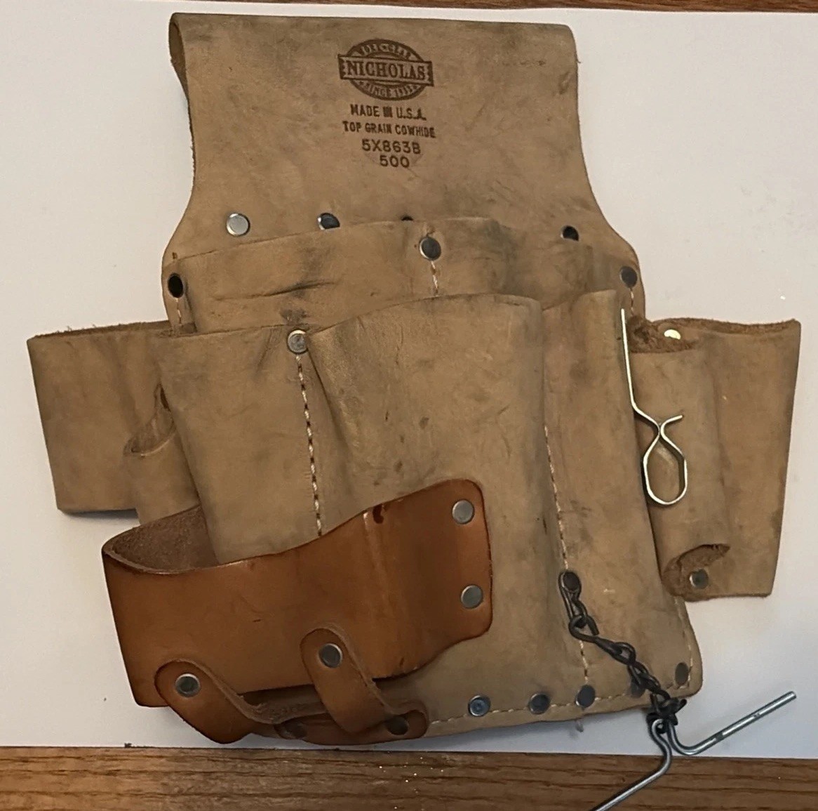 Nicholas Leather Tool Pouch USA 5X863B Top Grain Cowhide Electrician