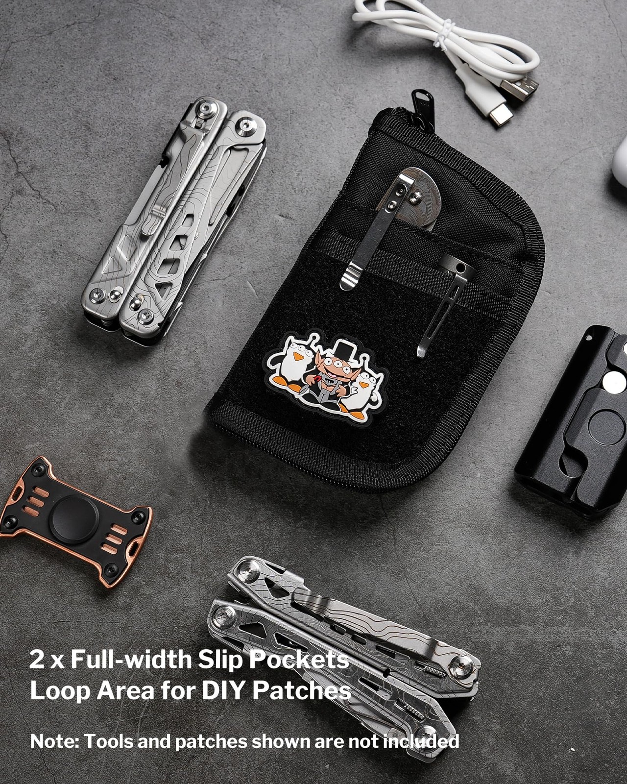 VE10 EDC Pouch Small Pocket Tool Pouch with 10 Compartments, Men’s Pocket Org…