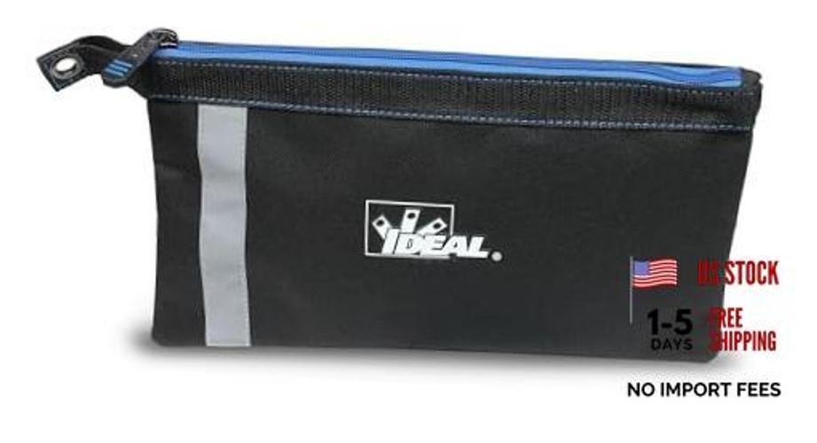 IDEAL Electrical Flat Zipper Tool Pouch, Black – Durable 12.5 X 7 Inches
