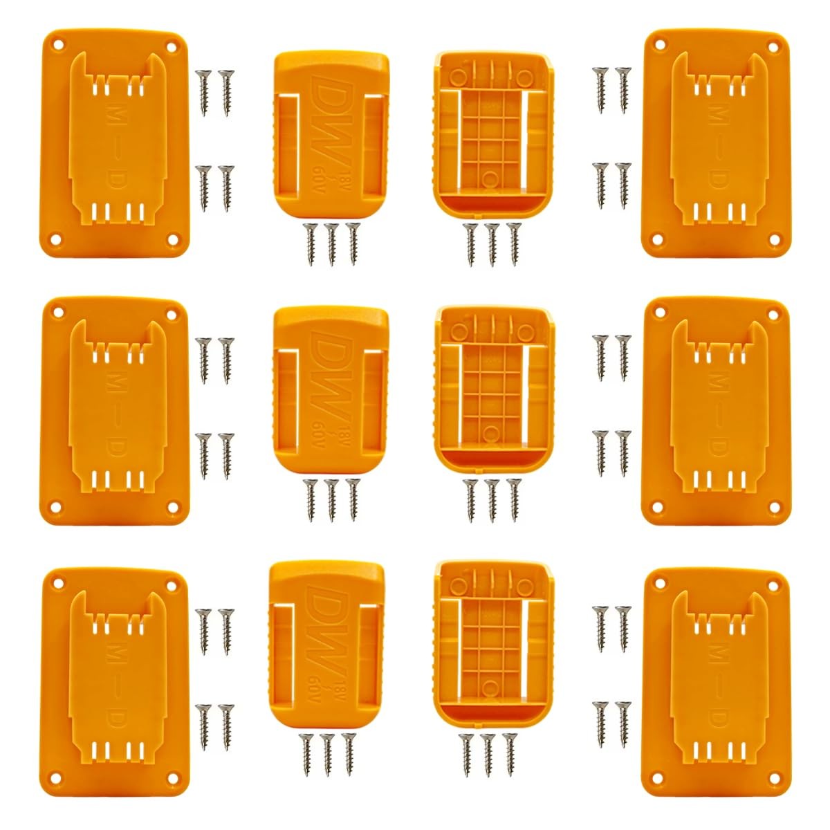 6pcs Tool Holders and 6pcs Battery Holders for Dewalt 20V/60V & Milwaukee M18…