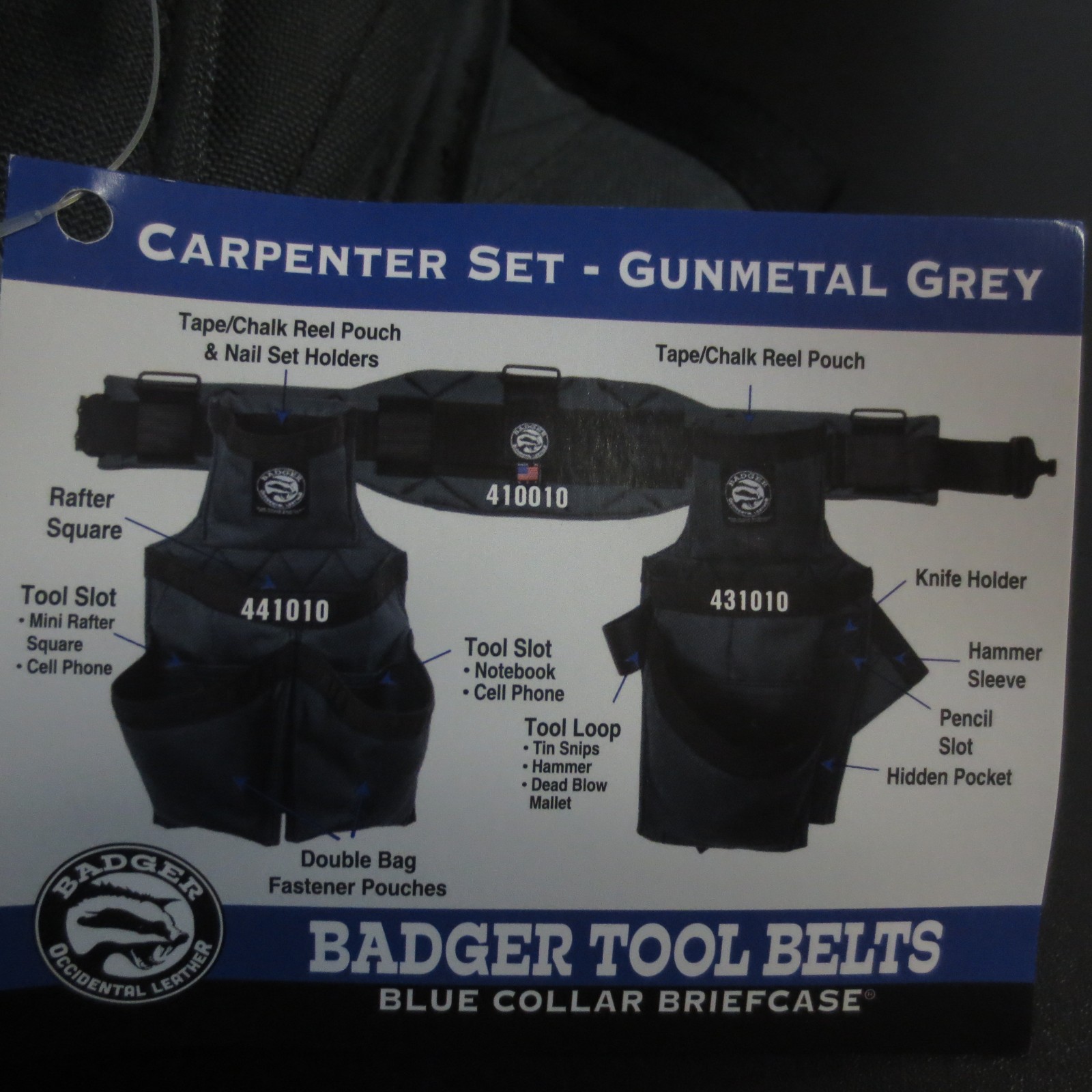 Badger 4610 Side-By-Side Carpenter Belt – Gunmetal Grey – XL