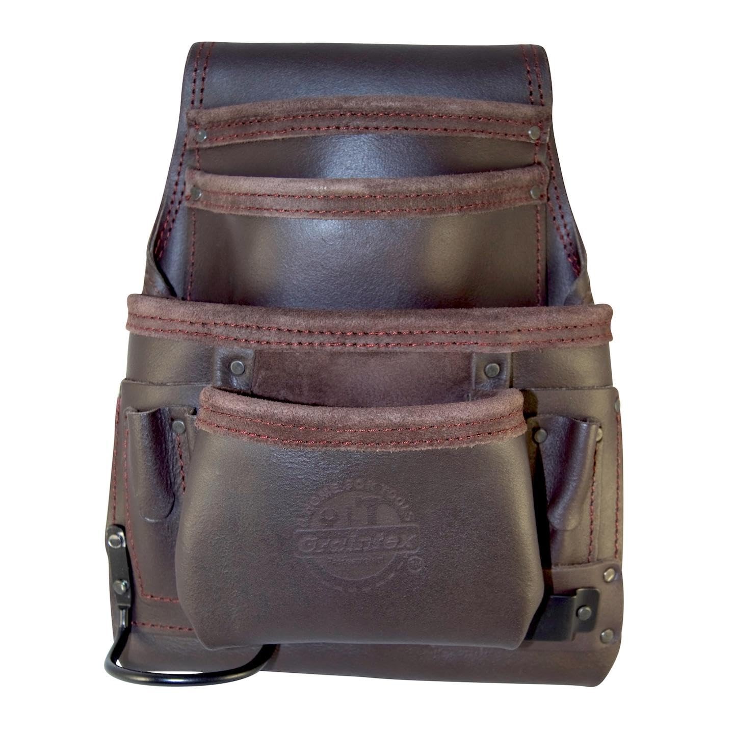 Graintex OS2220 10 Pocket Oil Tanned Leather Nail & Tool Pouch Dark Brown