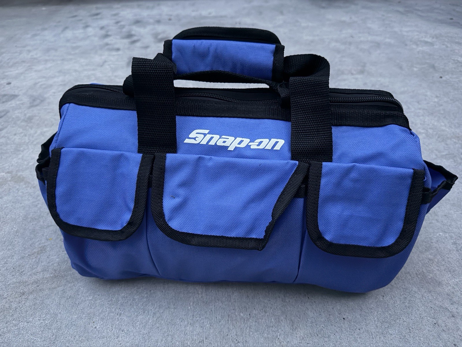 Snap On Tools Large Tool Bag Travel Carry Case Snap-On Racing Tool Blue