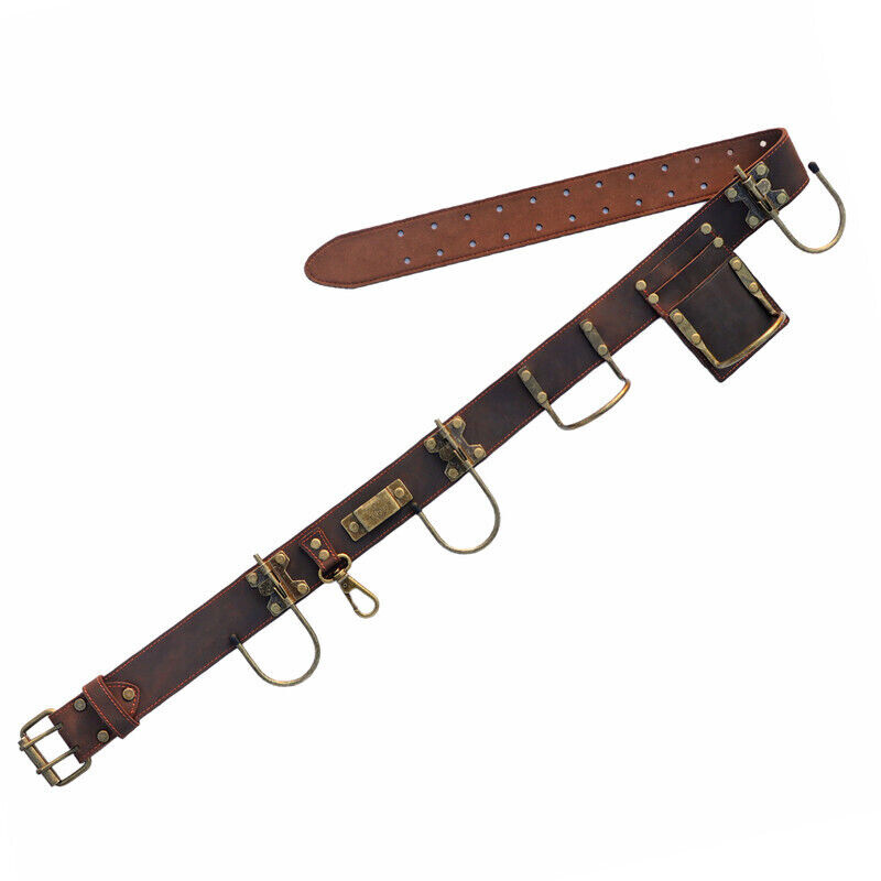 TOURBON Leather 2″ Electrician Tool Belt Hammer Scaffolding Holder Drill Holster