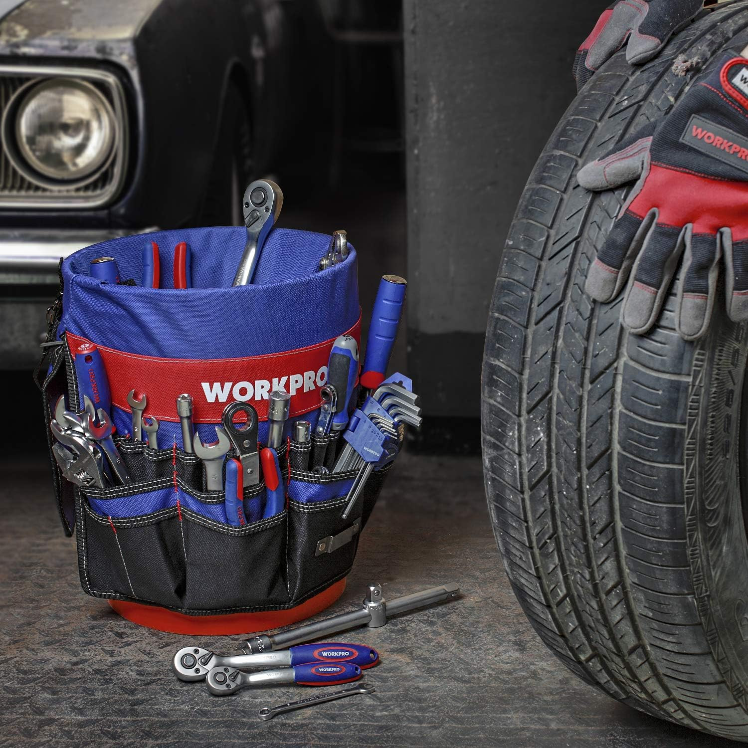 Bucket Tool Organizer with 51 Pockets Fits to 3.5-5 Gallon Bucket (Tools Exclude
