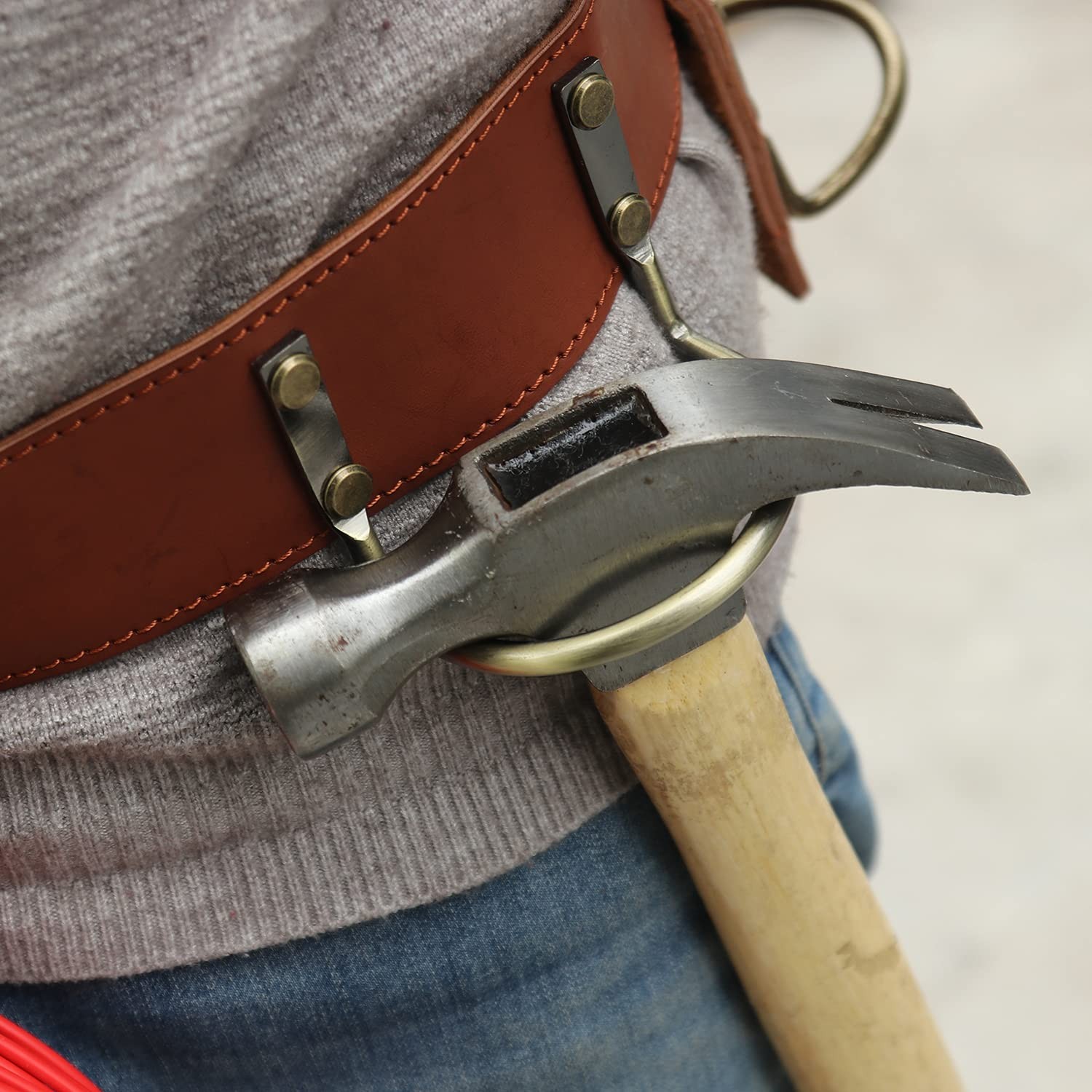 Adjustable Tool Belt Hanging Hooks Hammer Hatchet Holder Tape Measure Drill H…