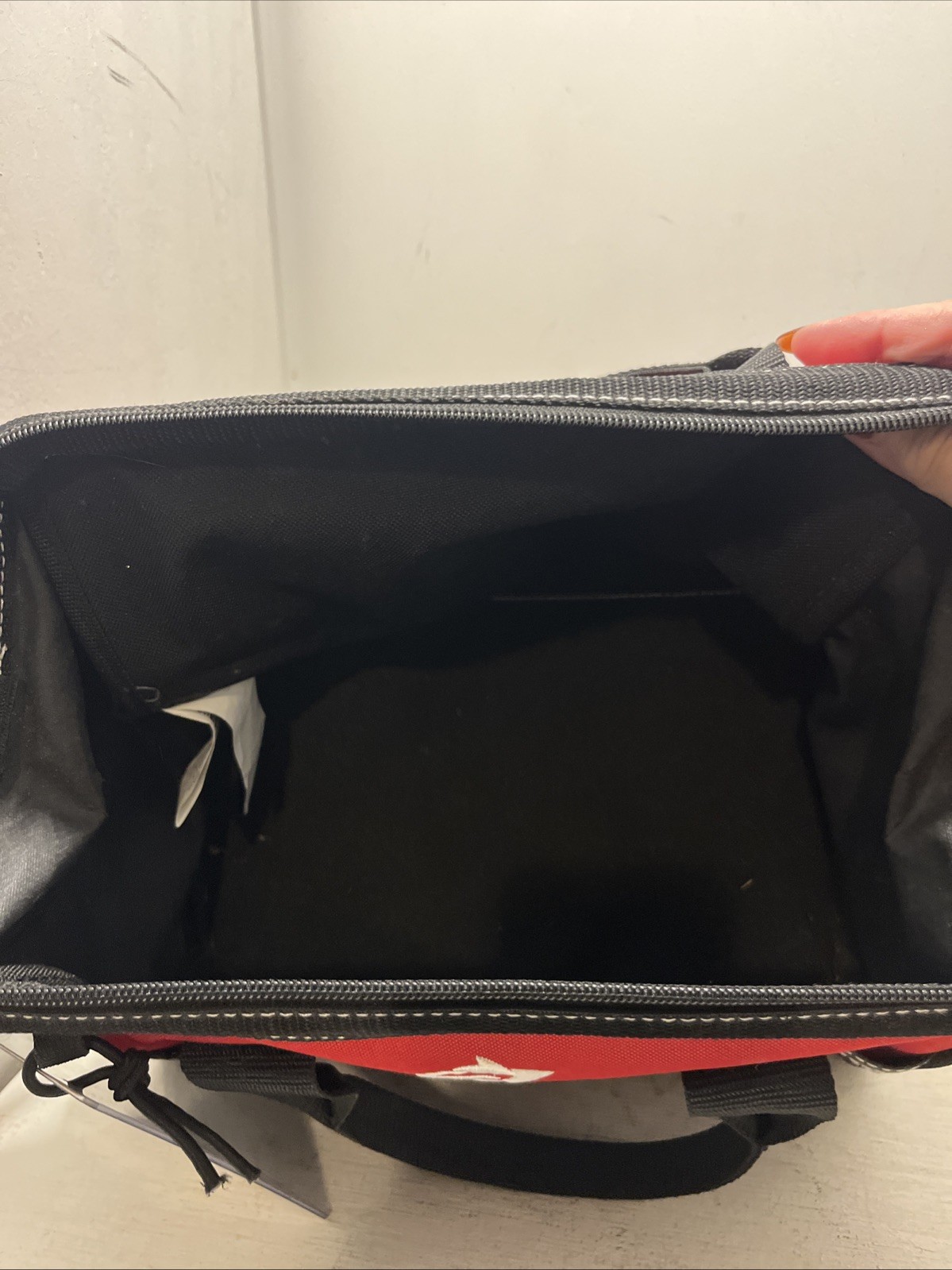 Husky Tool Bag 12 in. 4 Pocket Zipper Top Garage Mechanic Red Black