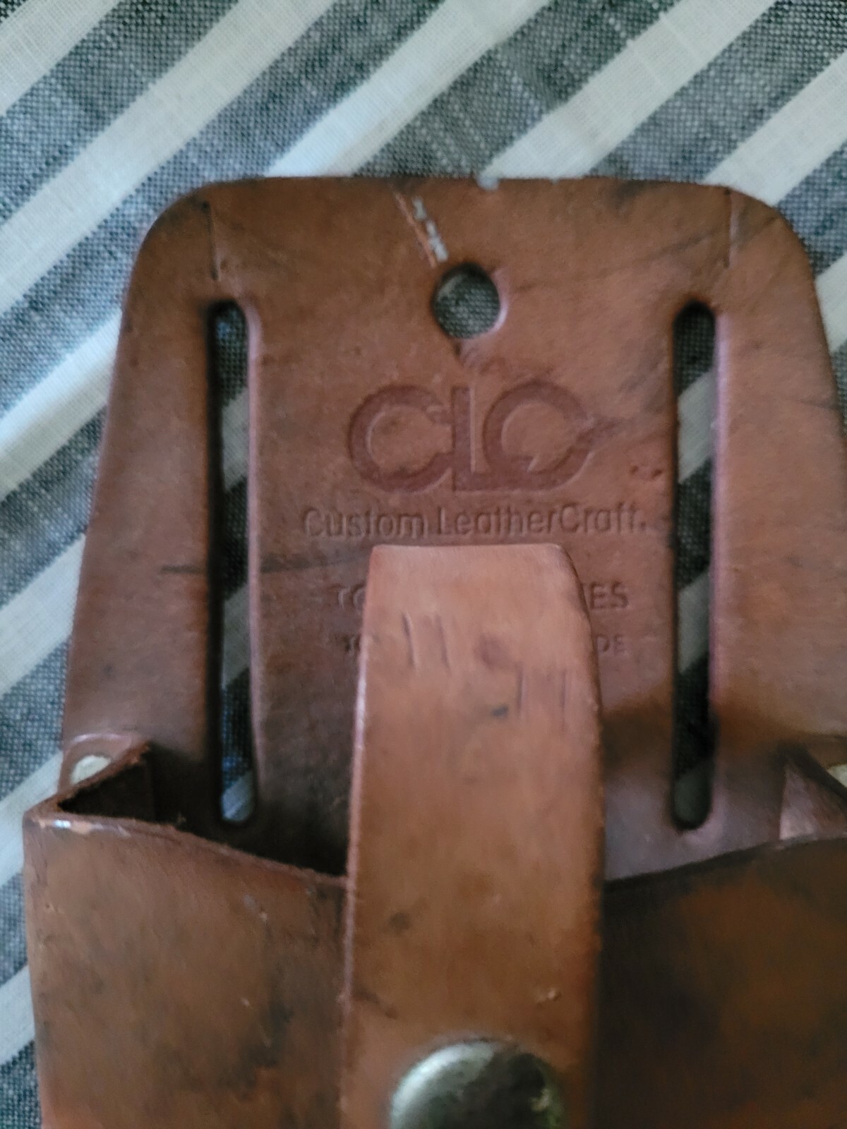Vtg Leather CLC Tool belt Hammer Tape Single Pouch Farmhouse Country wall decor