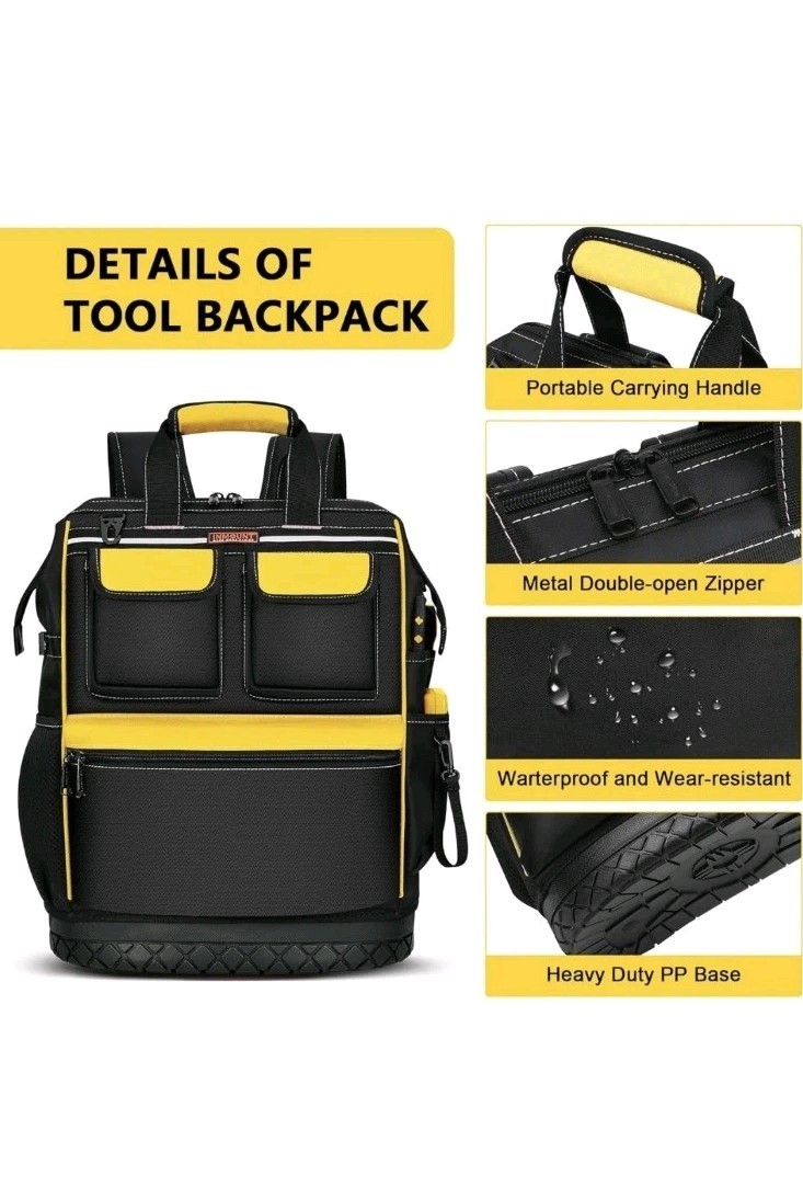 Black/Yellow LOKASS Tool Bag Backpack Brand New!