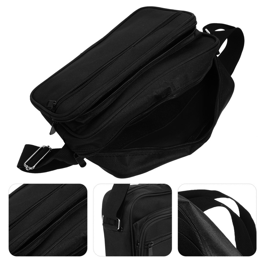 Tool Crossbody Bag Canvas Black Sturdy Material for Plumber Carpenter Contractor