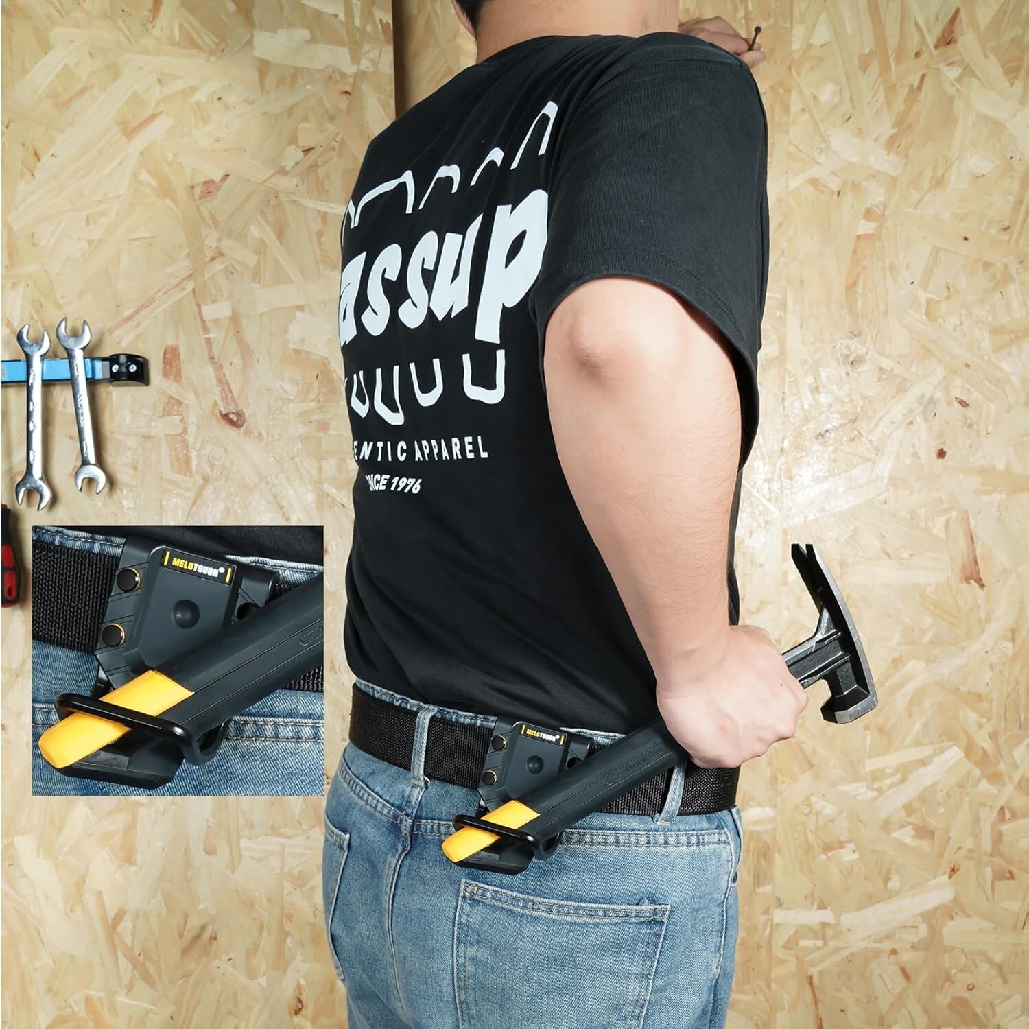 MELOTOUGH Hammer Holder for Belt, Hammer Loop 2.7 “Lx2.9 “Wx3.5 “H