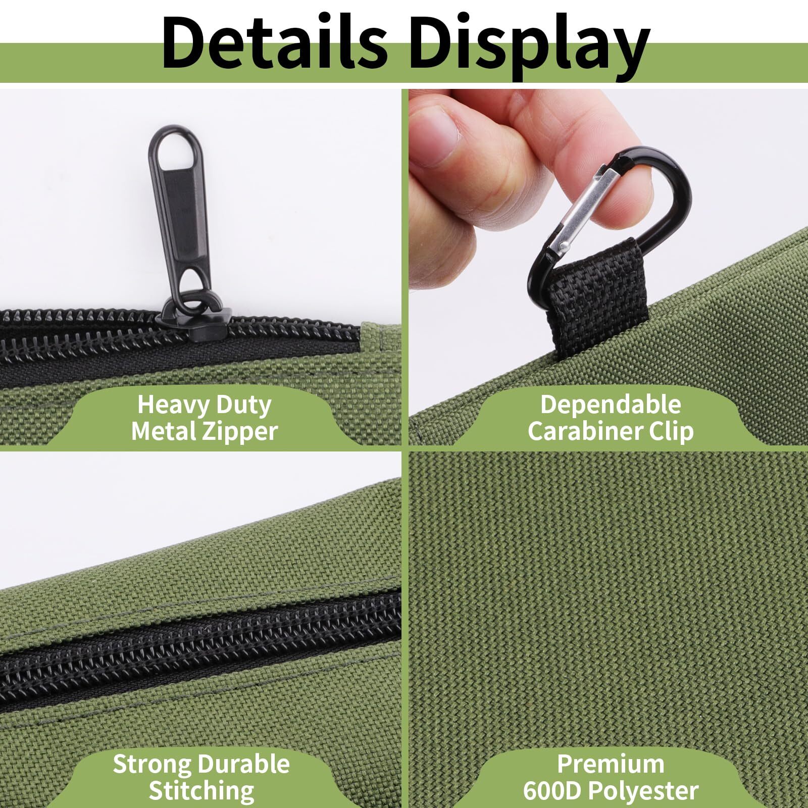 3 Pack Tool Bag Zipper Pouch Utility Multipurpose Storage Organizer
