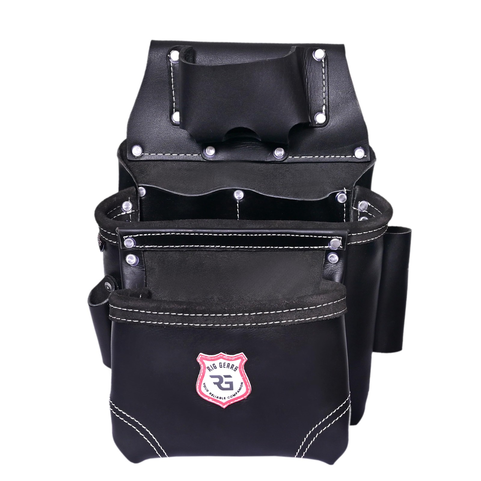 Leather Tool Belt with Detachable D-Loop, Padded Suspenders for Tradesmen