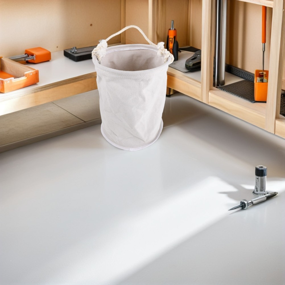 White Canvas Utility Tool Bucket Bag for Scaffold Hoist and Work At Height Tasks