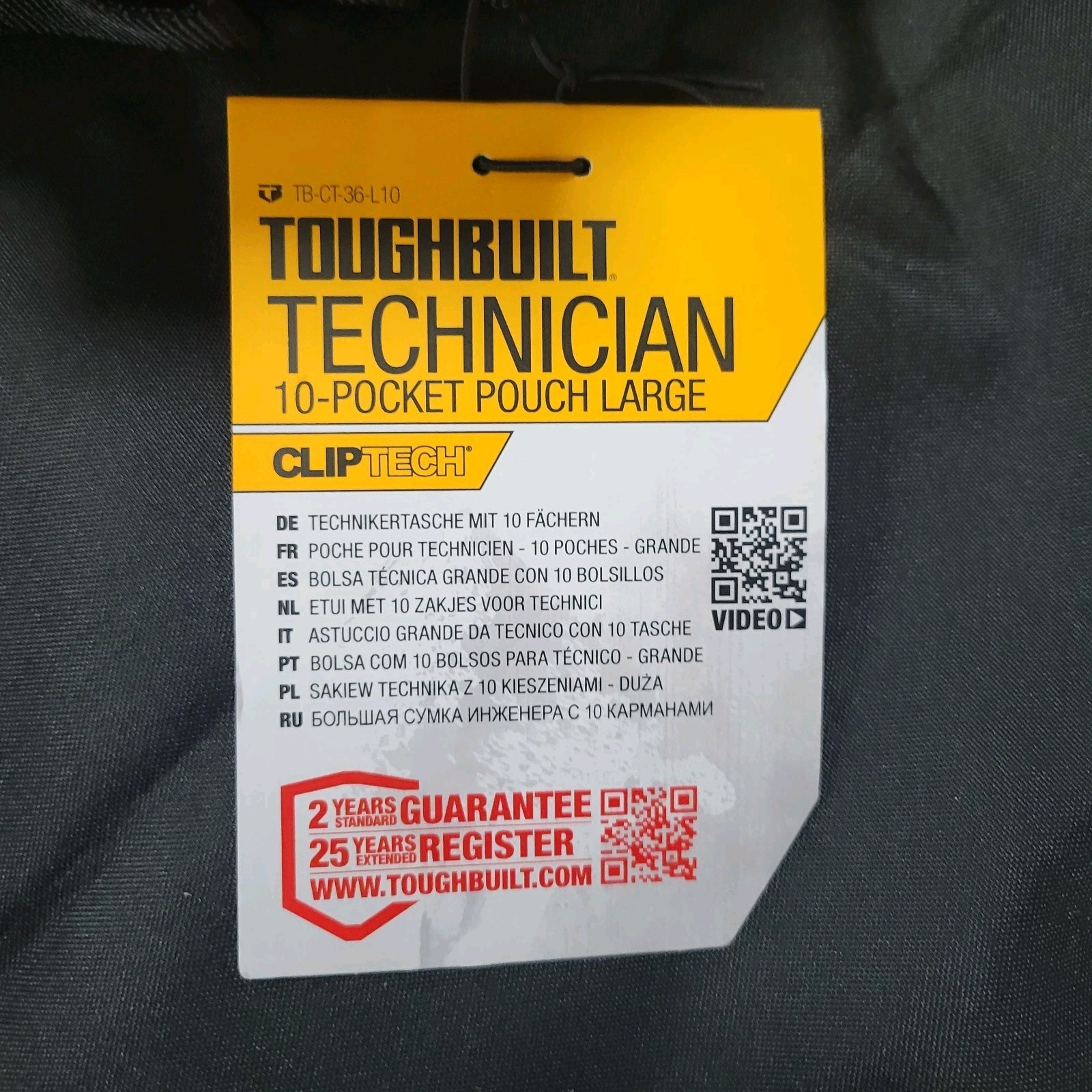 TOUGHBUILT TB-CT-36-L10 Electrician Technician Tool Belt Pouch Utility Waist Bag