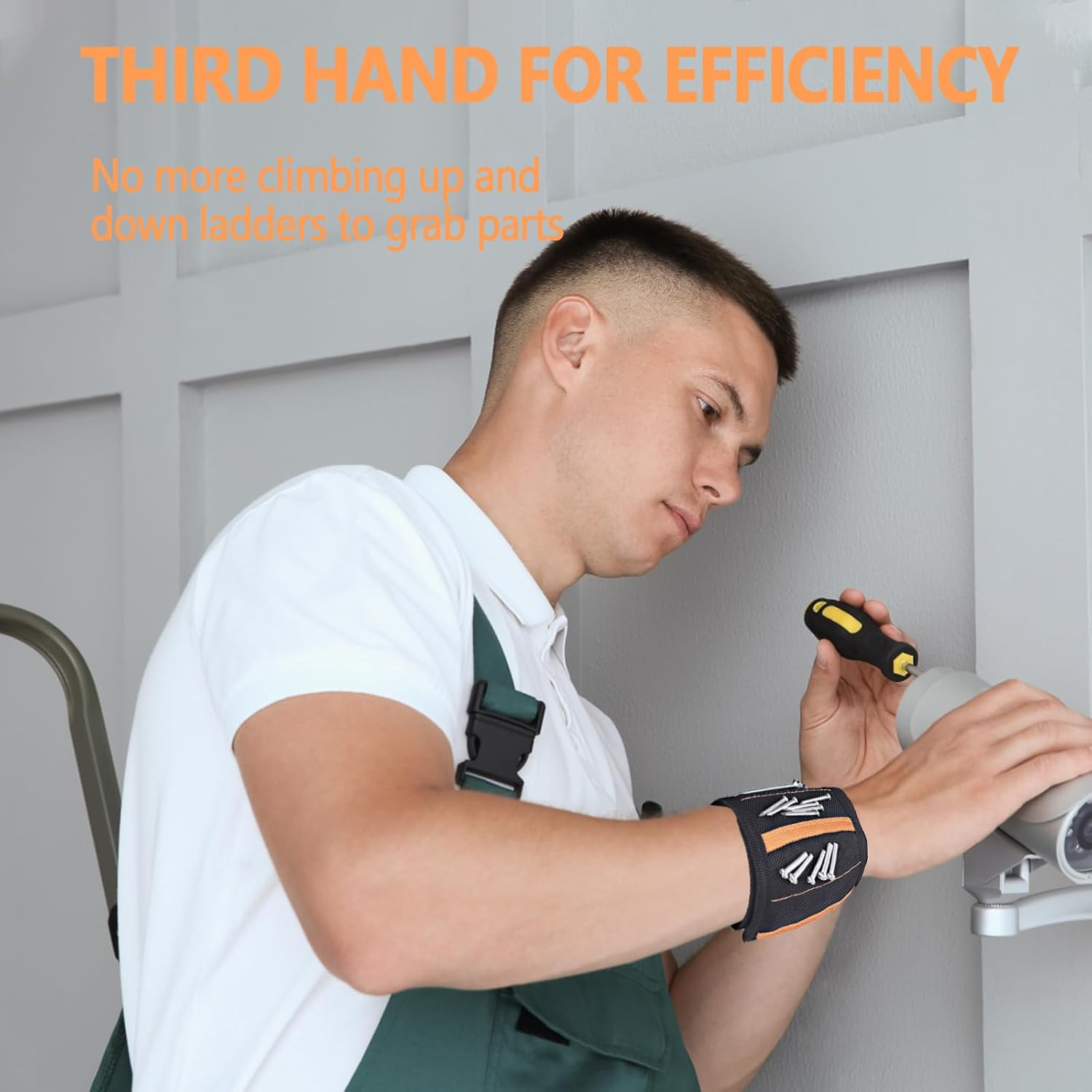 Magnetic Wristband for Tools, Screws, Nails and Drill Bits, Made from 15 Strong