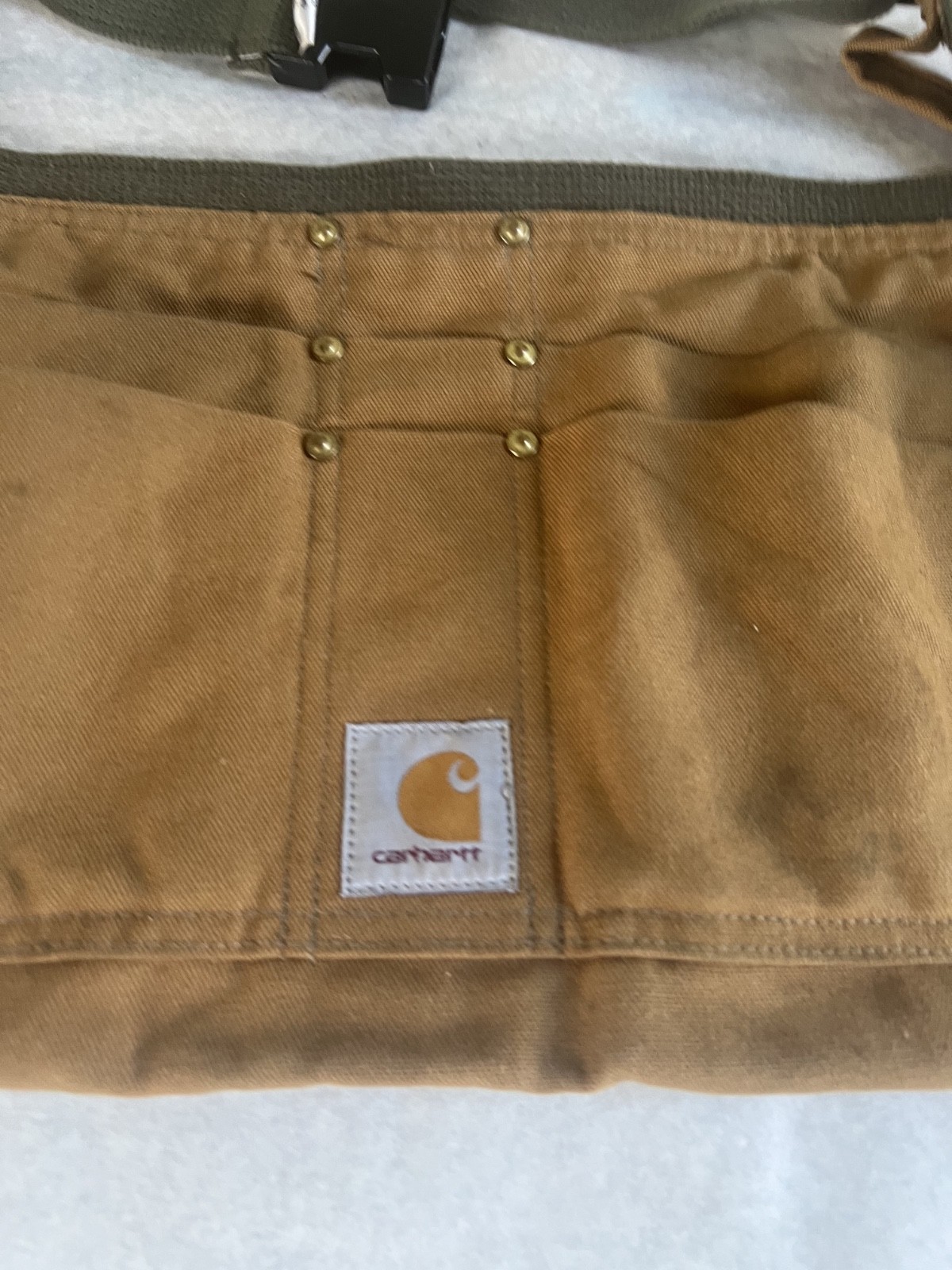 Vintage Carhartt A09 BRN Duck Canvas Tool Apron Waist Bag Made in USA Brown S/M