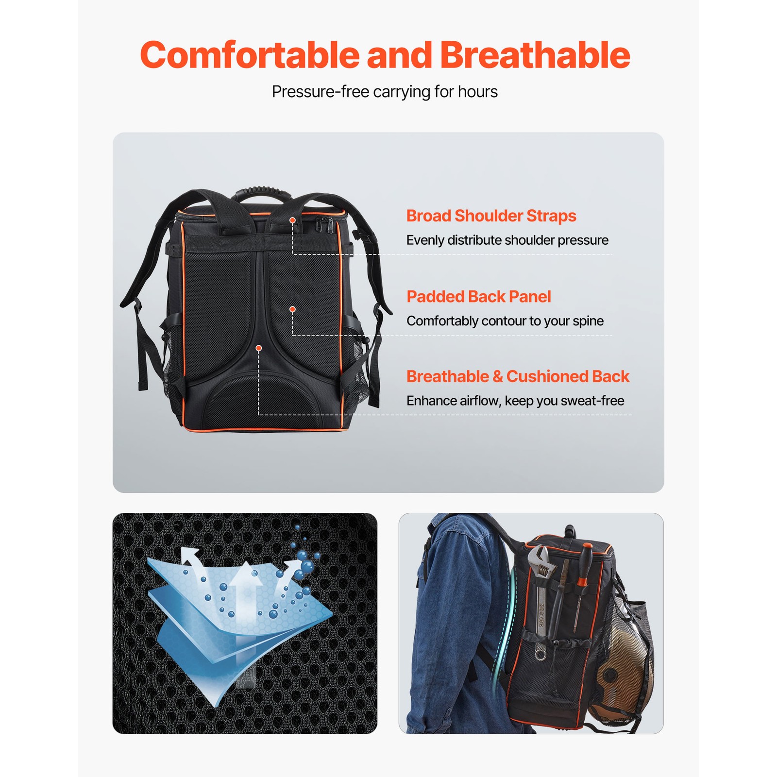 Uimoso 33L Welding Backpack 600D Polyester Tool and Helmet Storage Bag