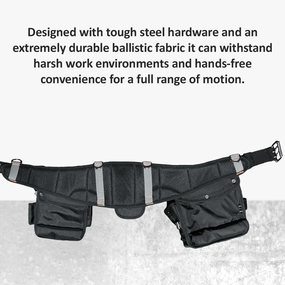 WOLF WTB300 Heavy-Duty Tool Belt with Pouch for Contractors & Electricians
