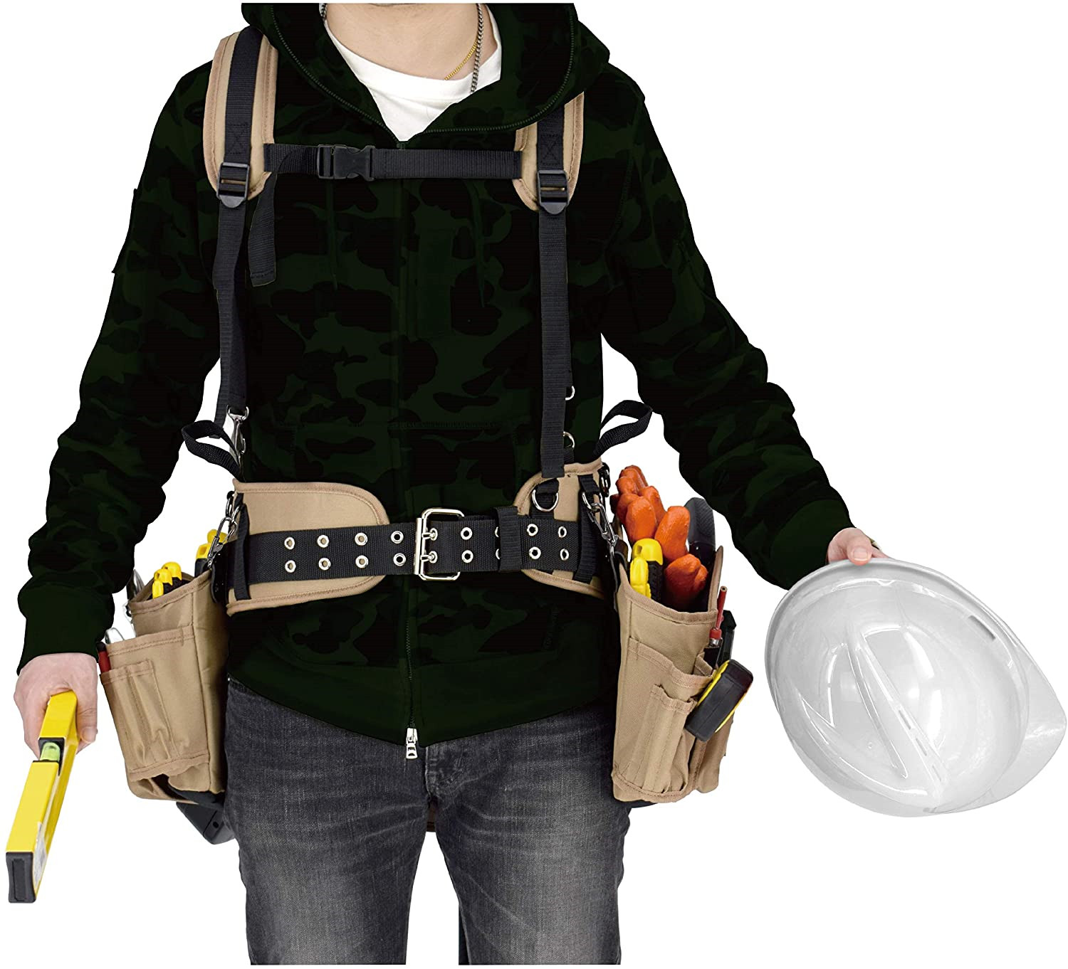 Jackson Palmer Professional Comfort-Rig Tool Belt With Suspenders Adjustable