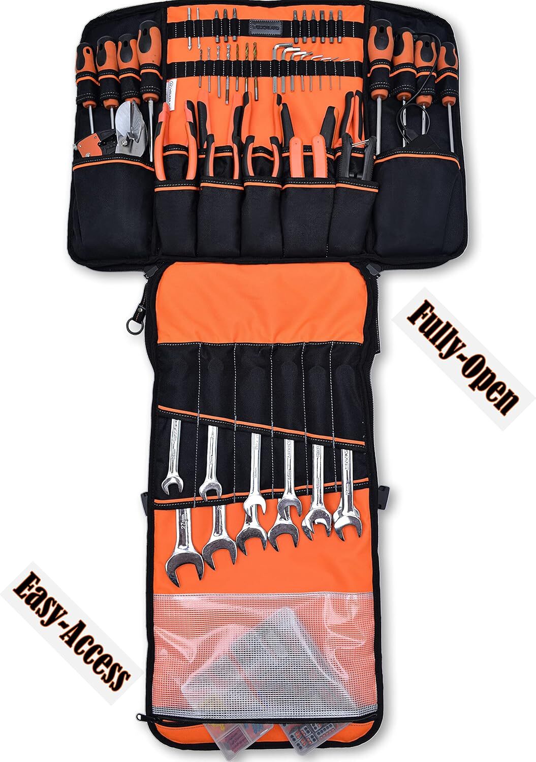 WELKINLAND full opening tool backpack, tool bag backpack, tool backpacks