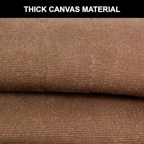 Men’s Canvas Tool Apron, Heavy Duty Multi-Pocket Work Apron for Khaki