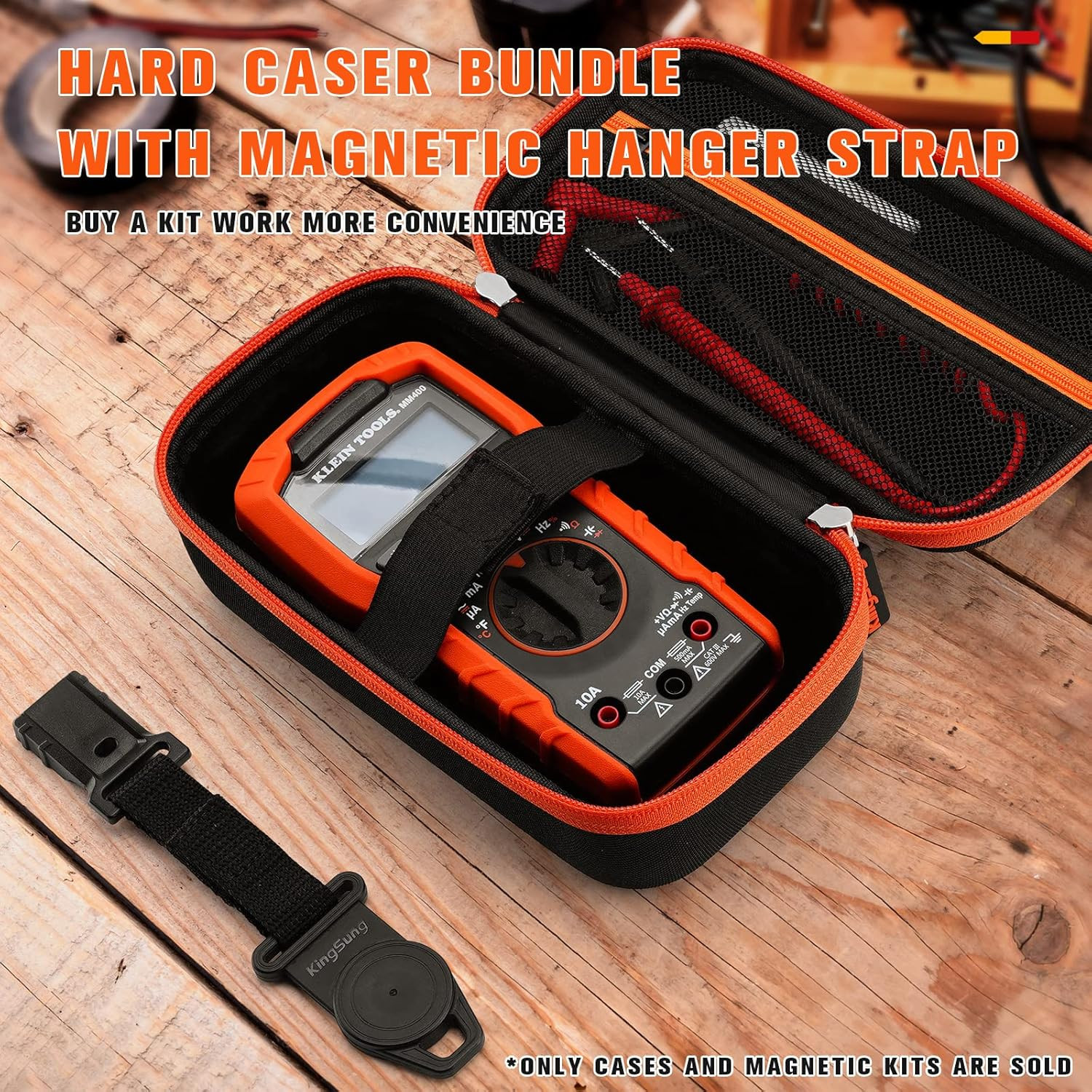 Hard Caser Bundle with Magnetic Hanger Strap Replacement for Klein Tools MM400/M