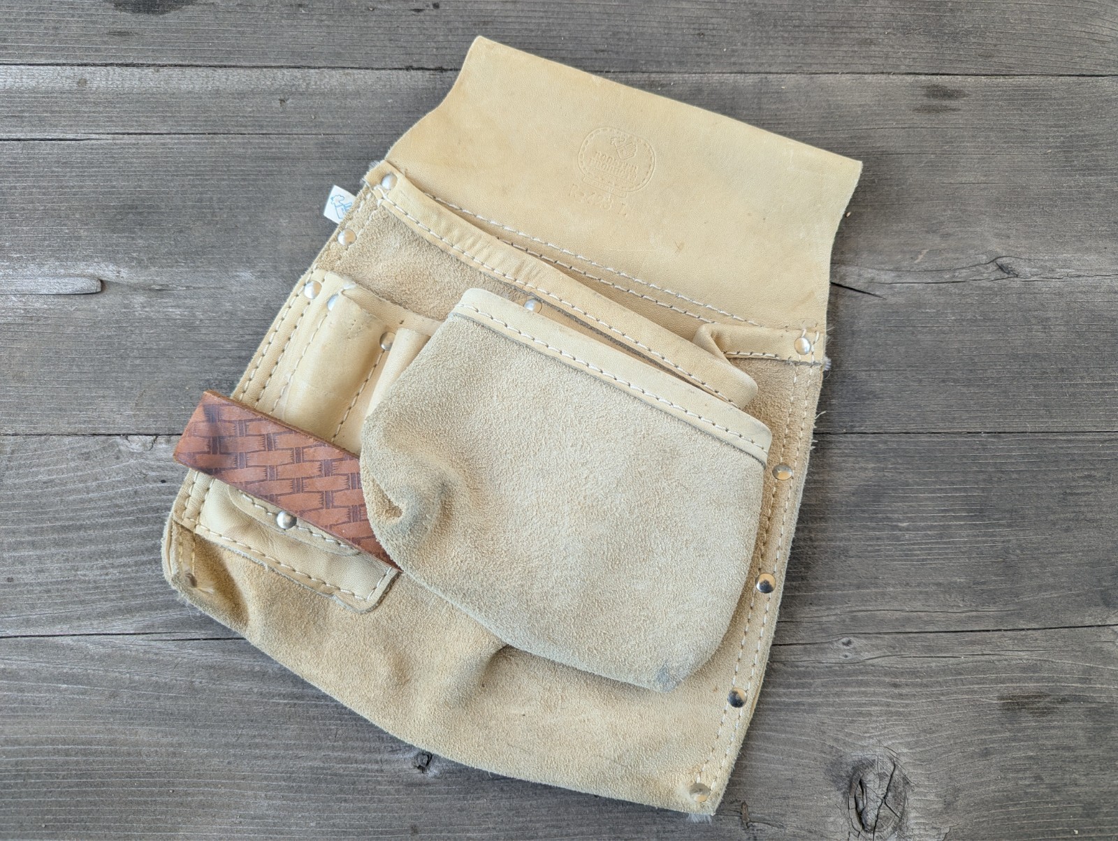 Rooster R-423L Leather Carpenter Nail Tool Pouch Bag Top Grain Leather NOS
