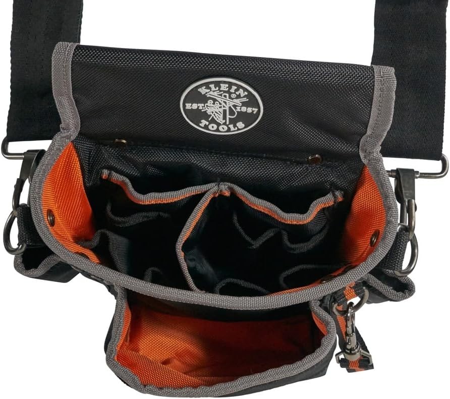 Klein Tradesman Pro 15-Pocket Tool Pouch with Padded Strap & Reinforced Bottom