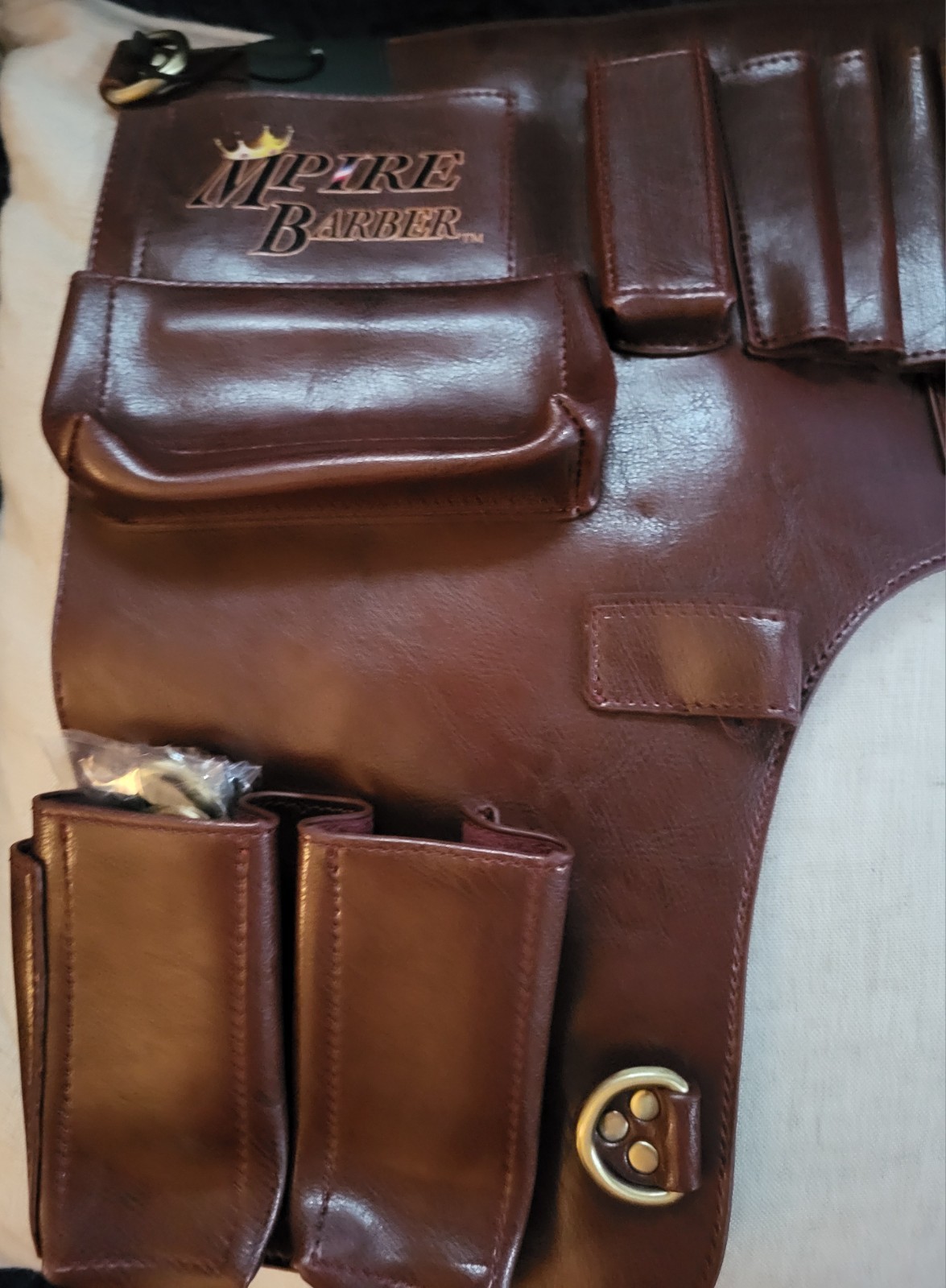 Professional Barber Bag Hair Stylist Belt Bag Tool Bag Natural Leather Brown ✂️