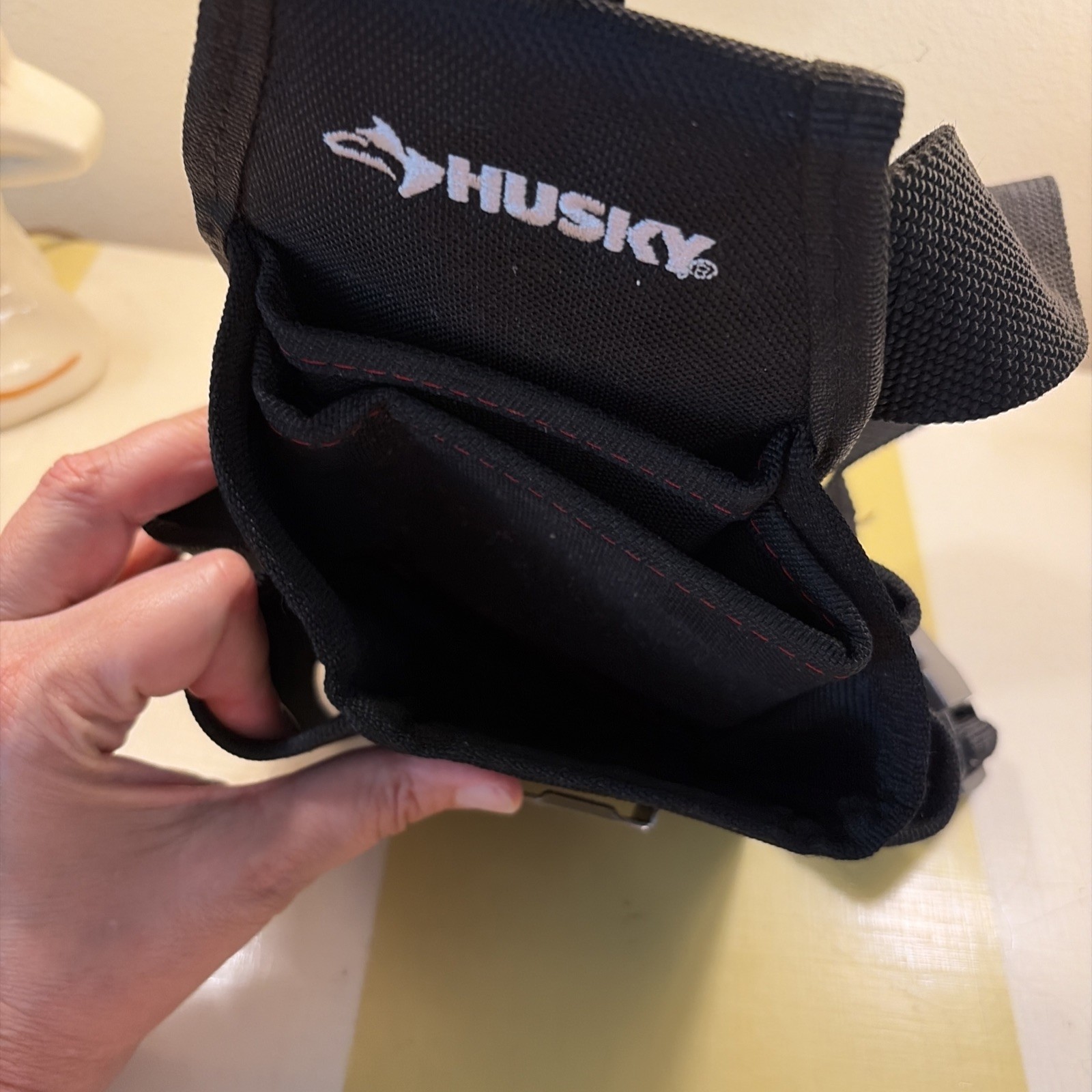 6.7 In. Black 3-Pocket Utility Tool Belt Pouch