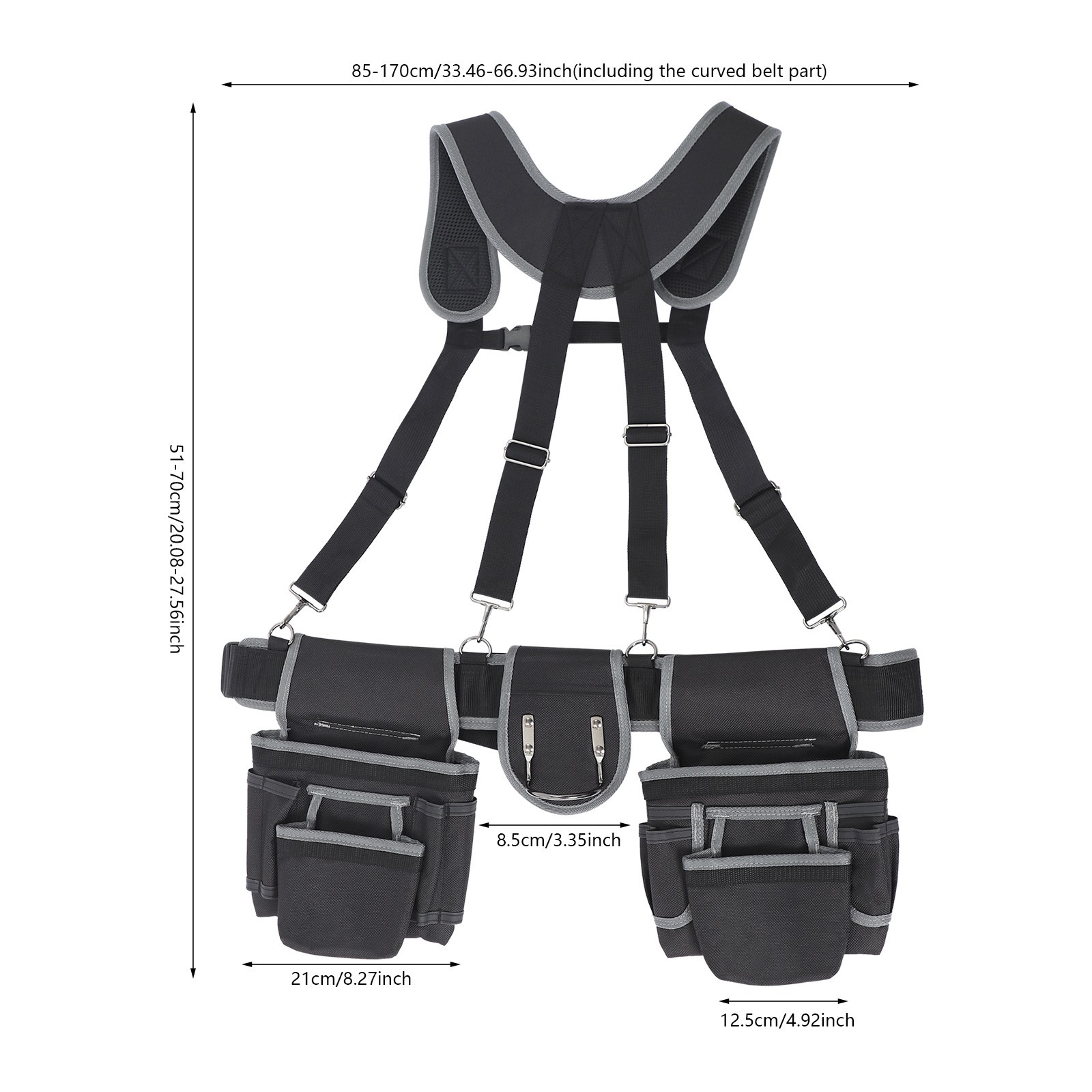 Tool Belt with Suspenders Multifunctional Electrician Tool Bag Heavy Duty Tool