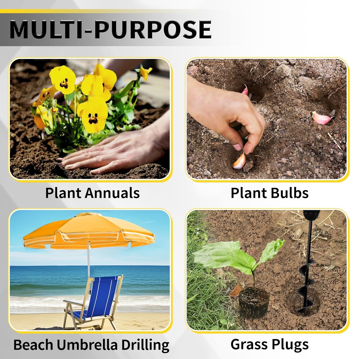 Planting Auger Bit 1.6×16.5 Inch for Drill Bulb Planter 3/8 Hex