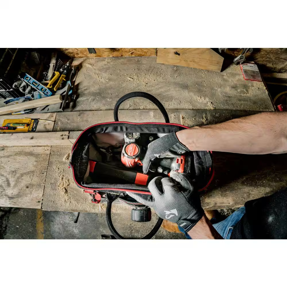 Husky PRO Tool Bag Heavy-Duty Polyester 14 in Durable Lockable Padded Handle