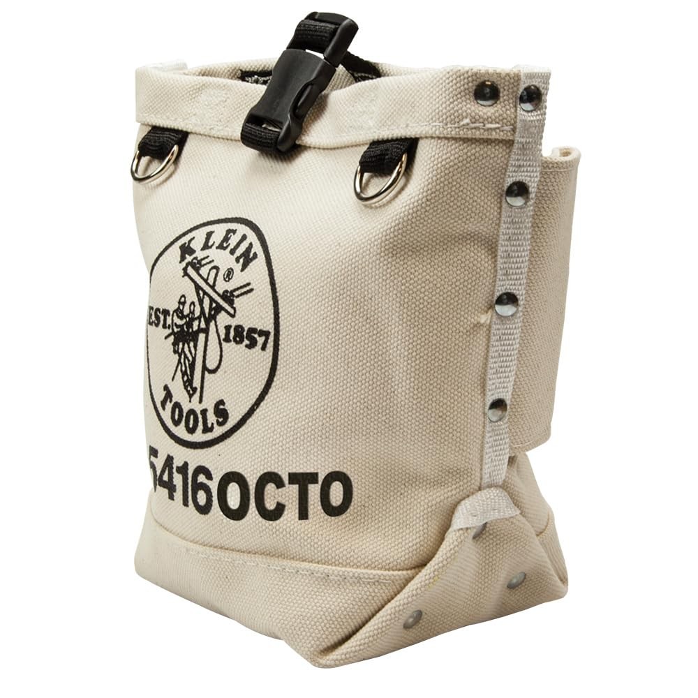 Klein Tools 5416OCTO Tool Bag, Bull-Pin and Bolt Pouch, No. 4 Canvas white