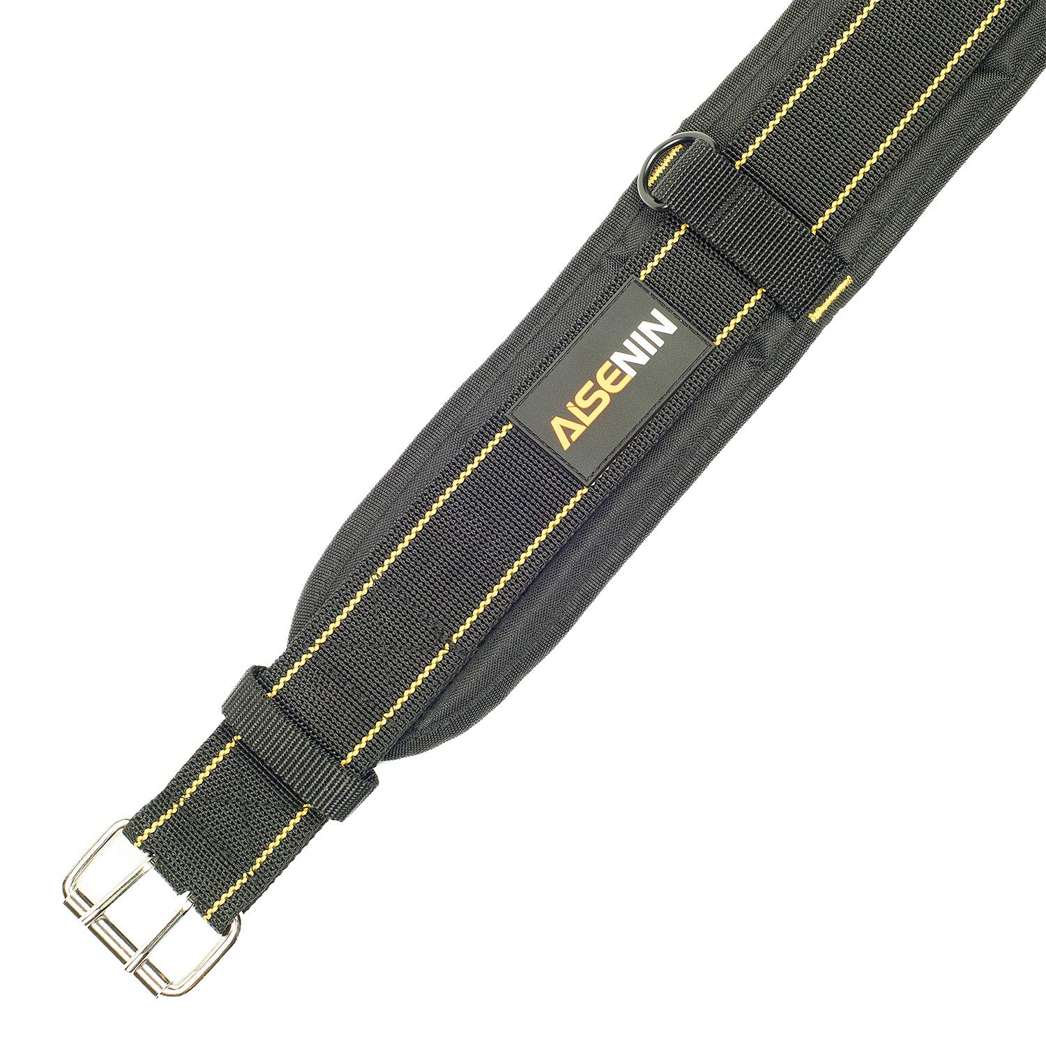 AISENIN 3 inch Padded Tool Belt Work Tool Belt for Heavy Duty Work(Yellow and Bl