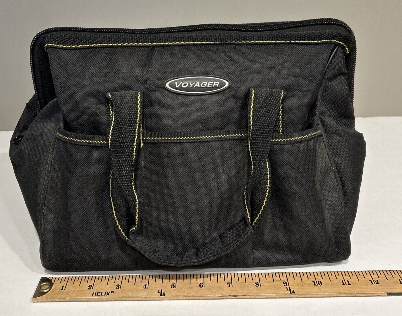 Voyager 12” Portable Tool Bag HANDY SIZE 15 Inside & 6 Outside Pockets BLACK ZIP