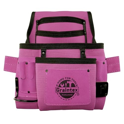 10 Pocket Professional Nail & Tool Pouch, Ripstop Canvas Double Purple