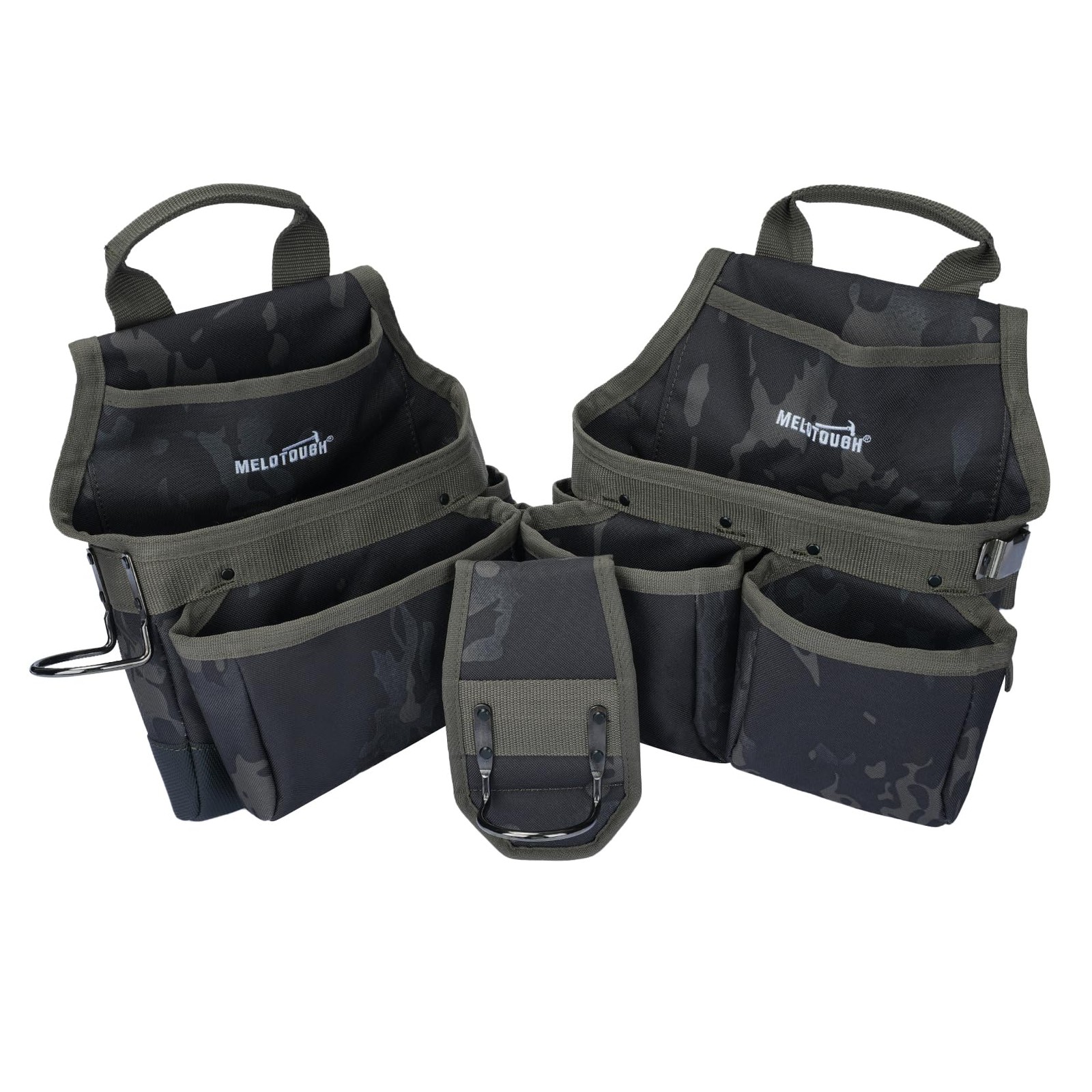 Camo Tool Belt with Suspenders Camouflage Tool Pouch Organizer Supenders Fram…