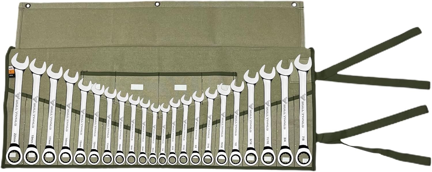 Tool Roll Organizer with 26 Pockets for Duck Canvas, Sand washed Olive Drab