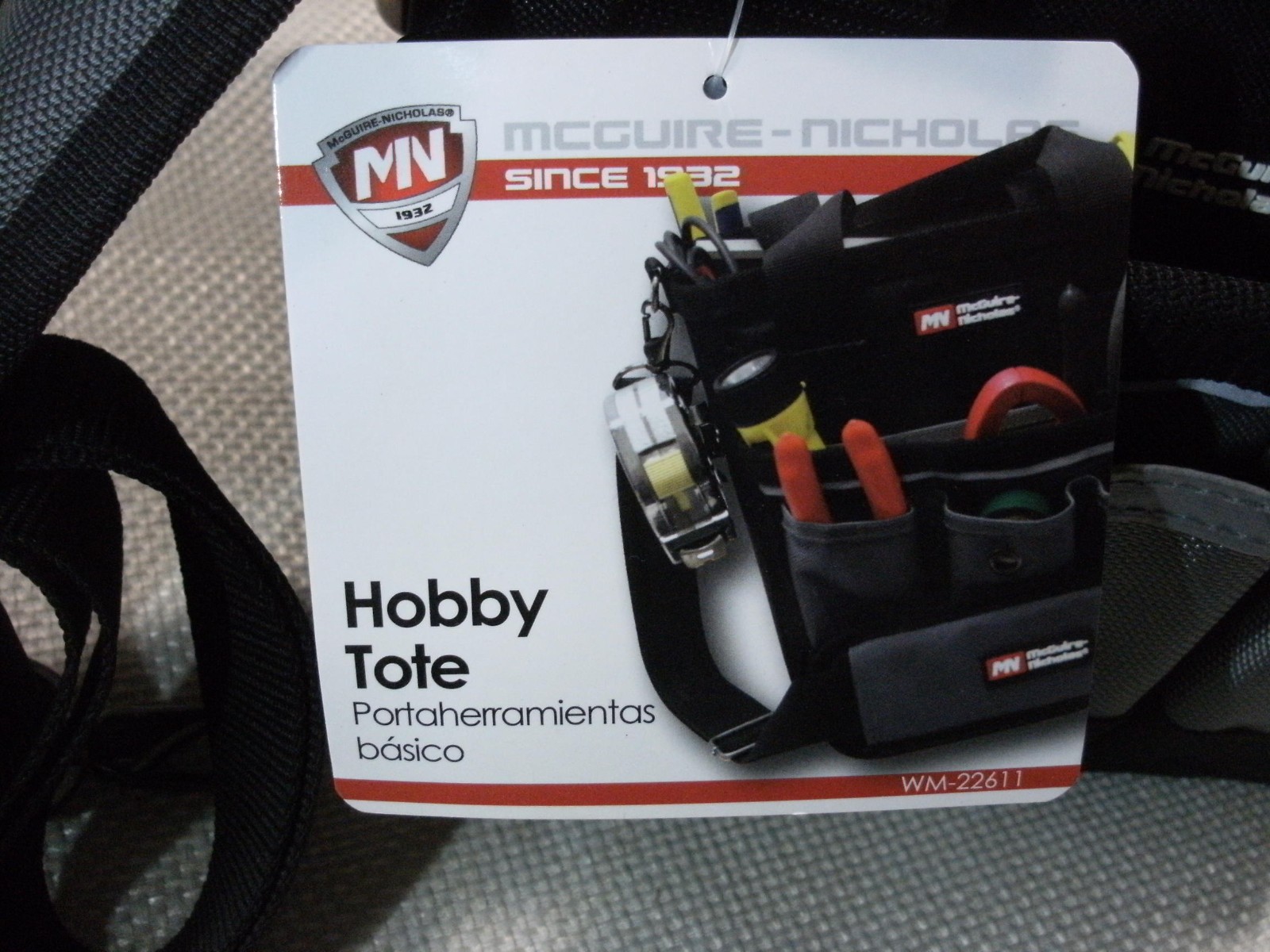 Mcguire Nicholas Black Hobby Electricians Tote Tool Bag with Pockets & Parts Bin