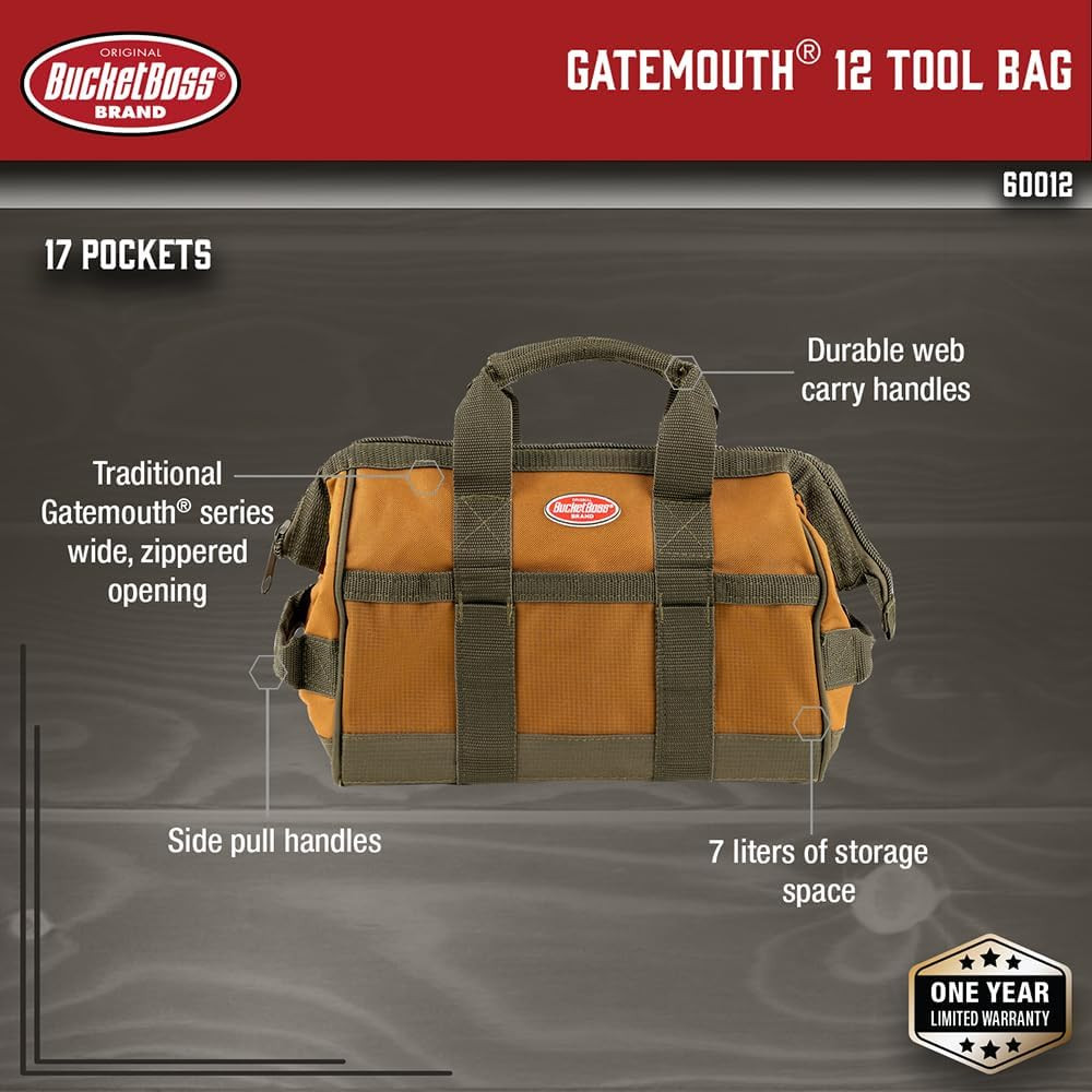 Gatemouth 12 Tool Bag in Brown, 60012, 7 Liters