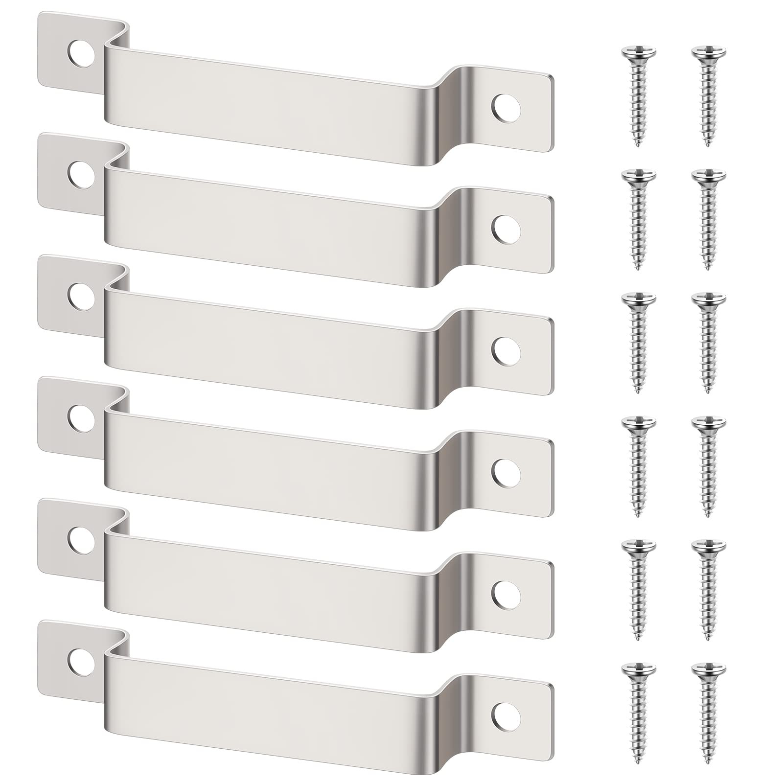 6 Pcs Tape Measure Clip Holder Bench Belt as shown, Silver