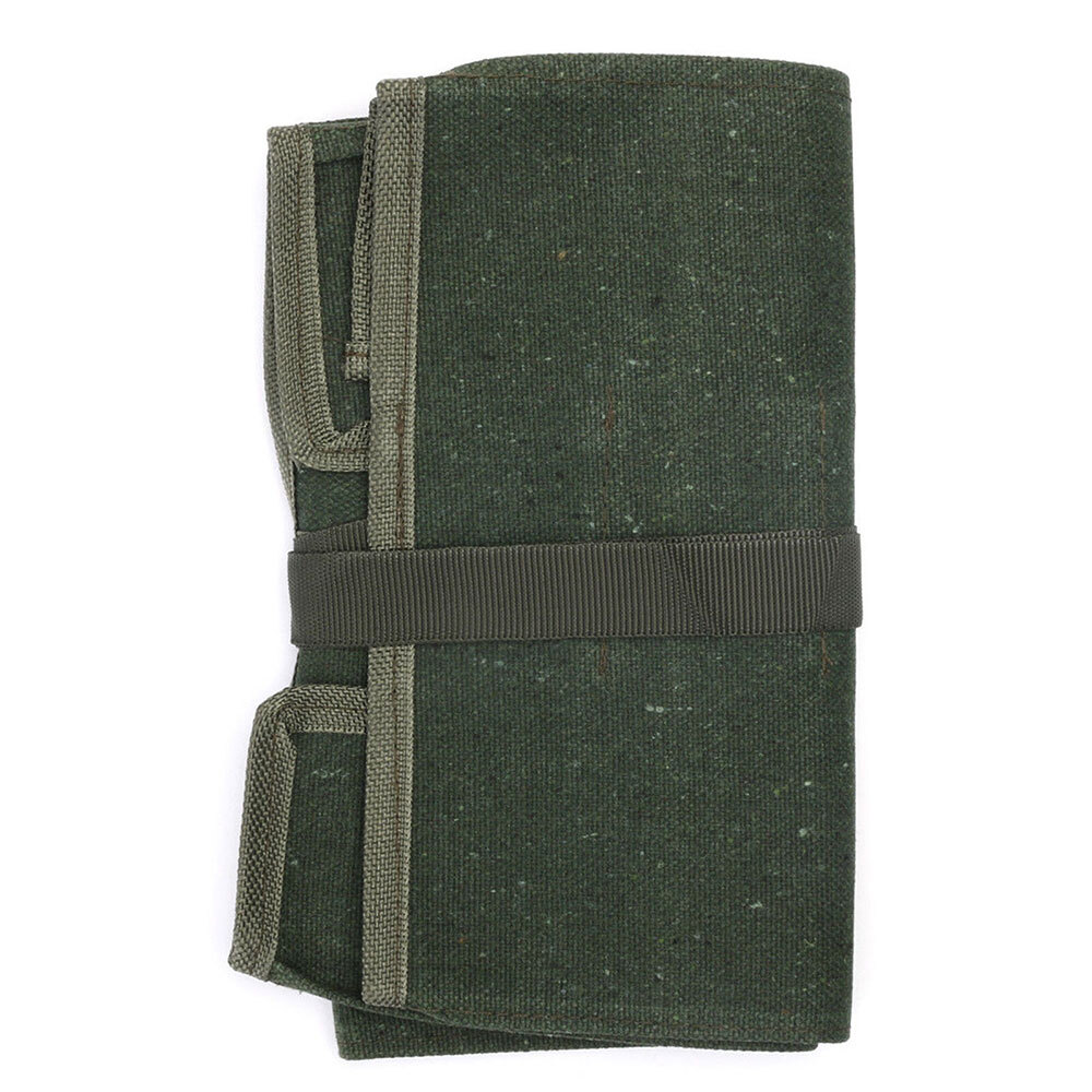 10Pocket Canvas Spanner Wrench Tool Roll Up storage bag Organizer Pouches Case~