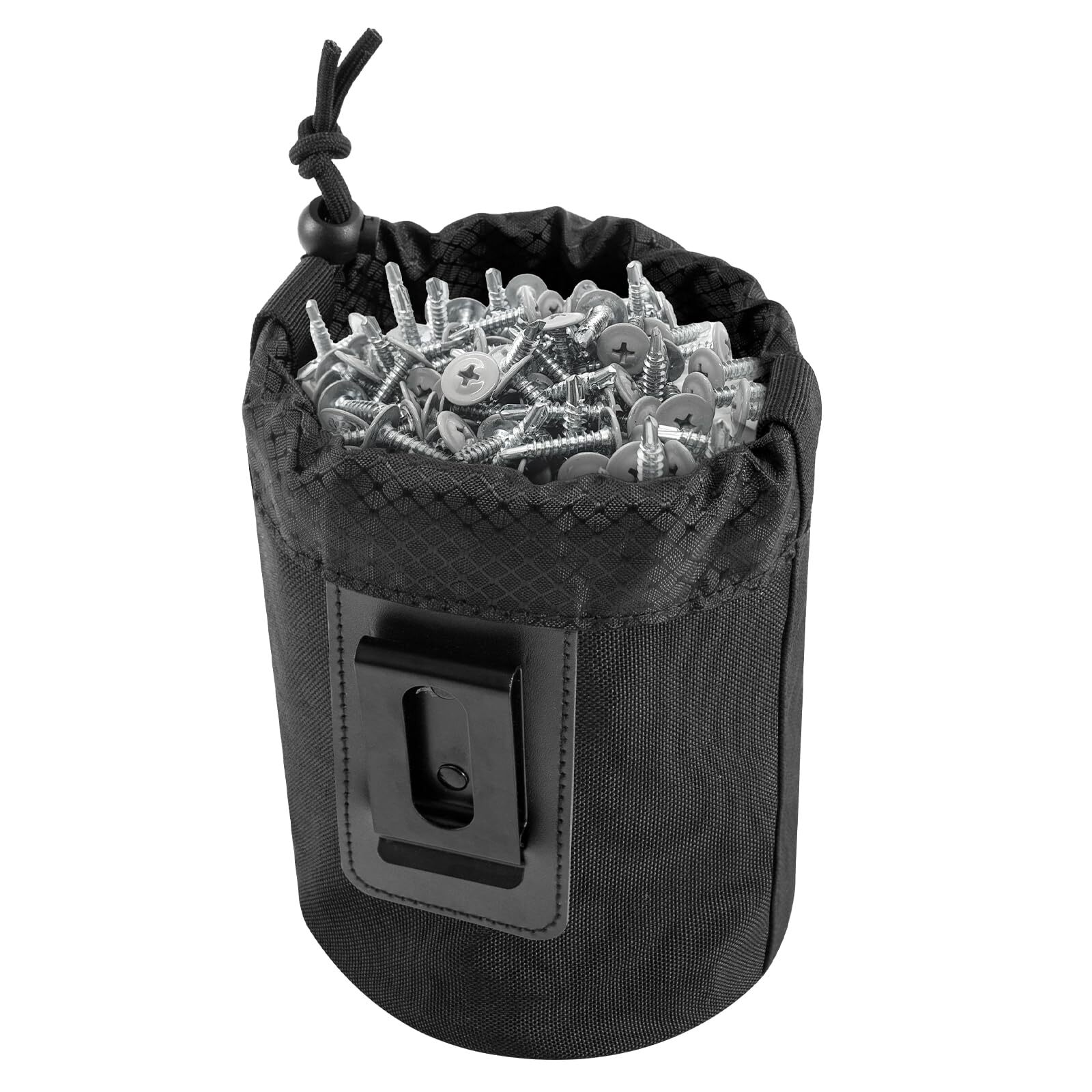 Modular Clip-On Nail & Screw Work Pouch for Tool Belts Vests Panels Black