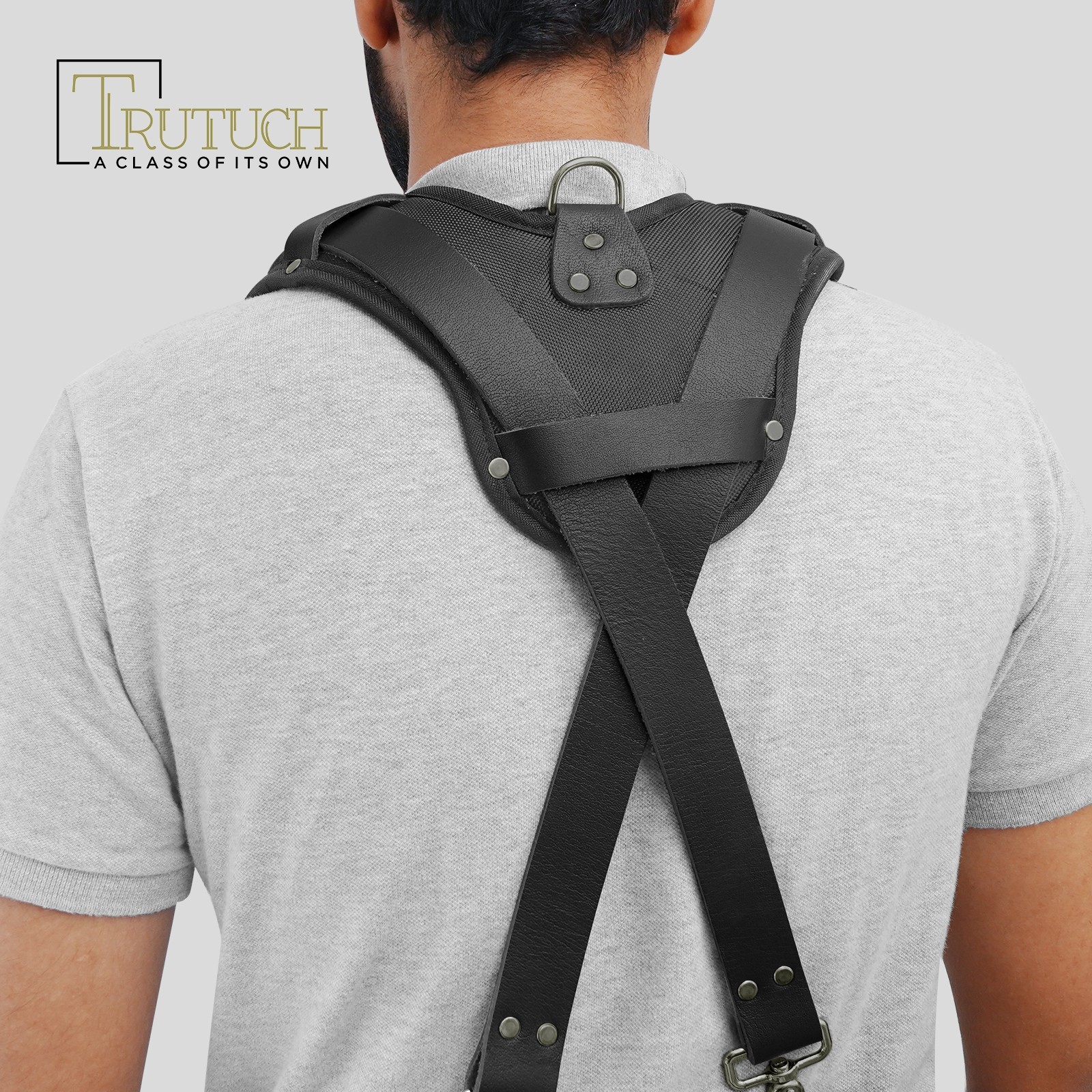 TRUTUCH Nylon and Leather Tool Belt with Leather Work Suspender | Construction