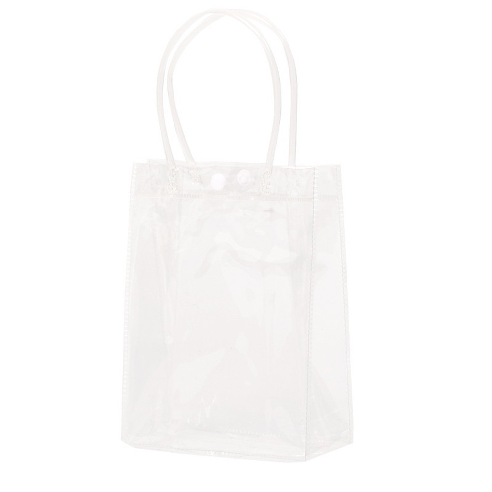 Clear PVC Plastic Tote Bag with Buttons Secure Packaging Solution Pack of 5