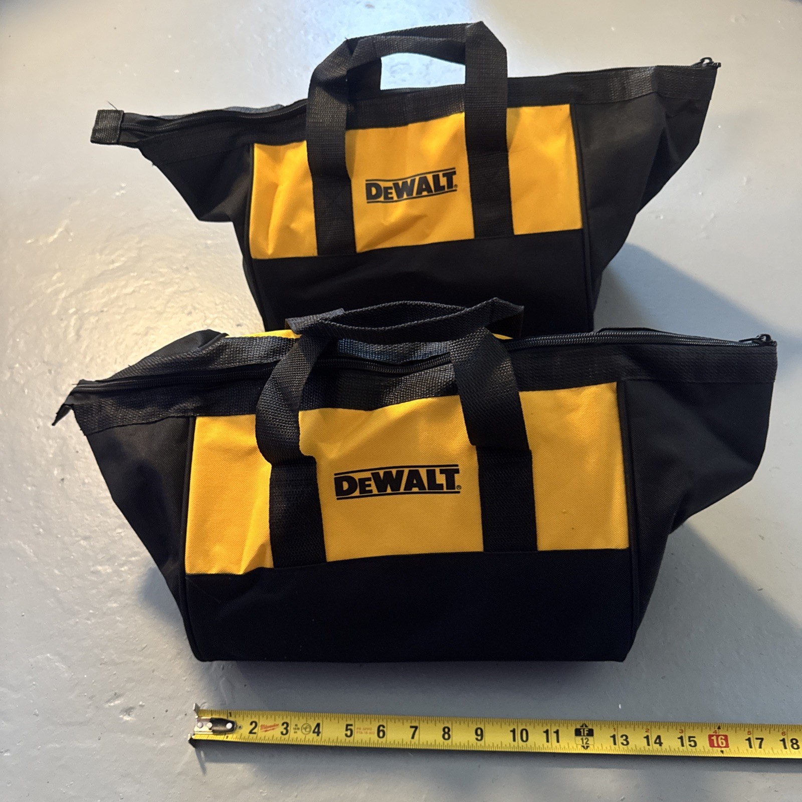 NEW – SET OF 2 DeWALT Heavy Duty Ballistic Nylon 13″ Tool Bags (13” x 10” x 10”)